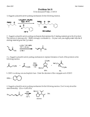 Probset 9key - Chem practice material and answer key - Problem Set 9 ...