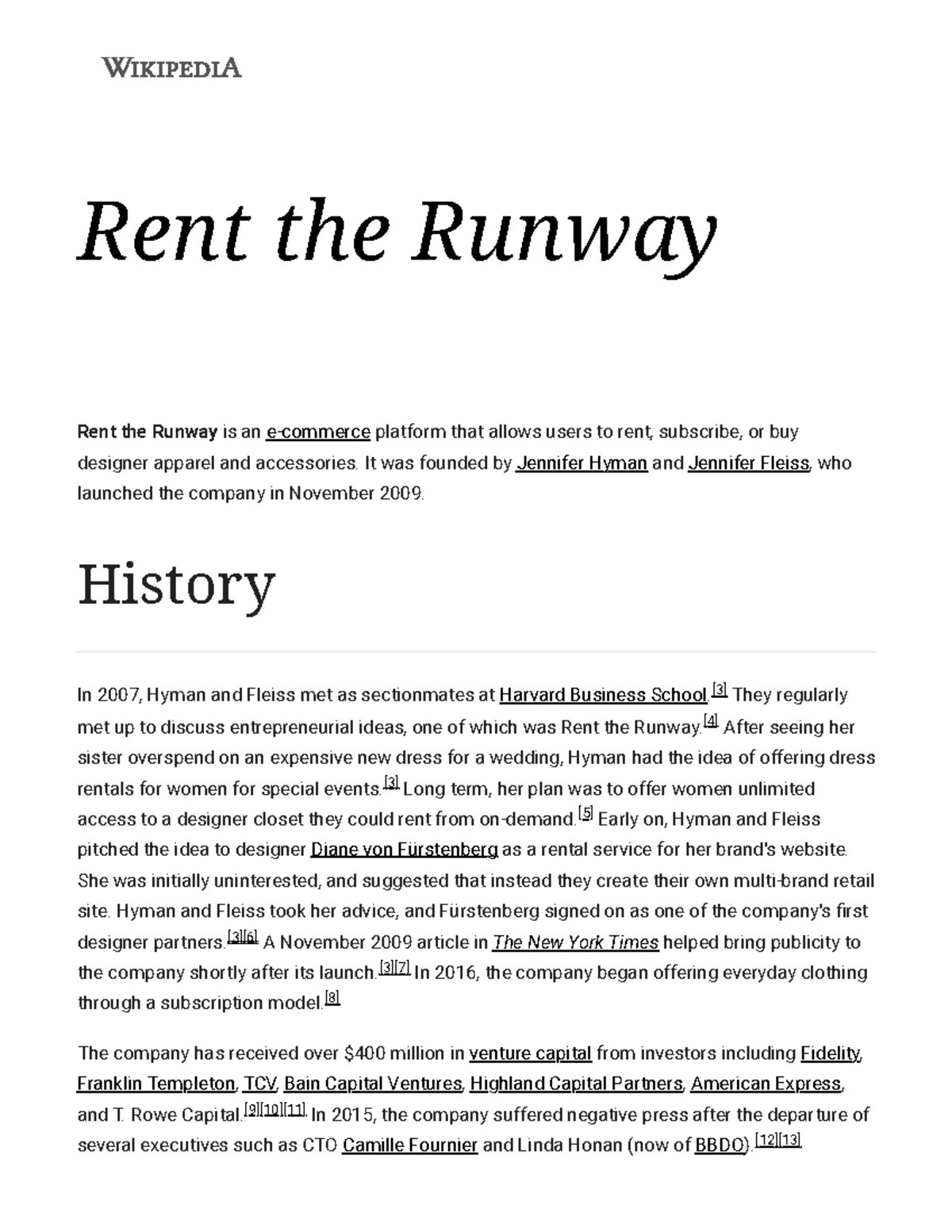 Rent the Runway Wikipedia Rent the Runway Rent the Runway is an e