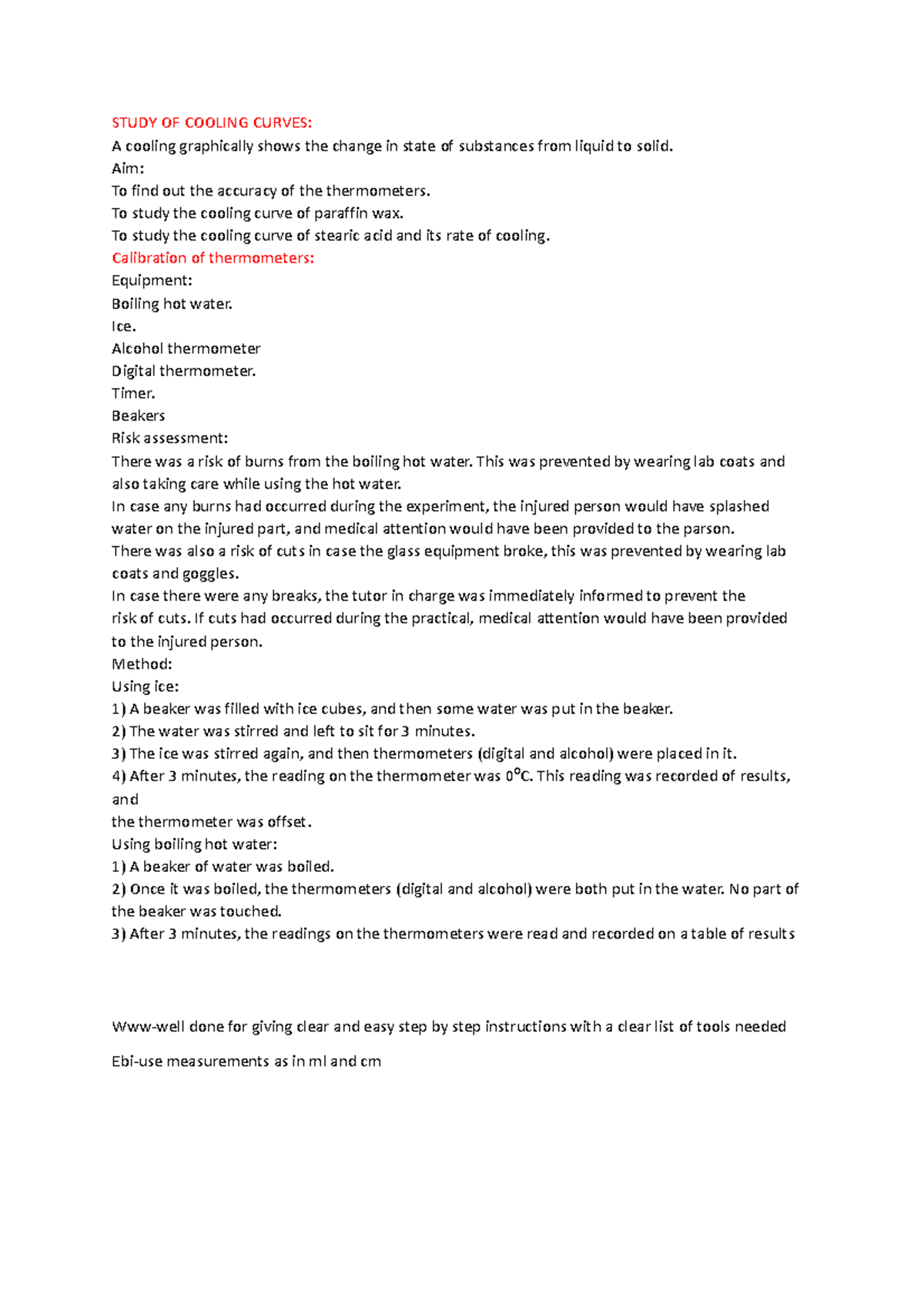 Risk and safety assesment for titration Studocu