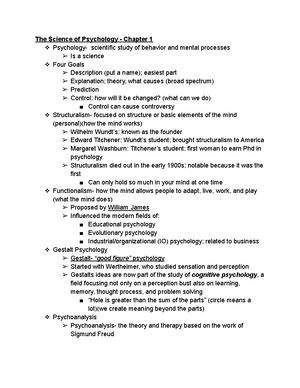 Chapter 4 Psy Notes Chapter 4 тше Consciousness A Personтащs