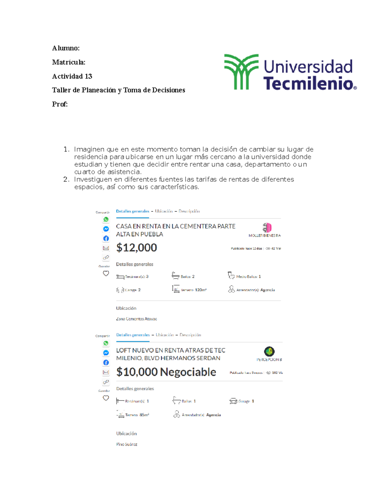 Actividad 13 Taller de planeación y toma de decisiones (Puebla ...