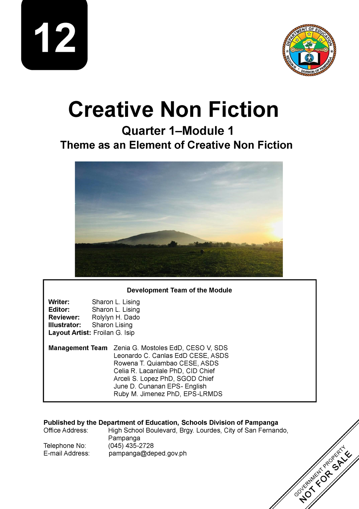 Creative Non Fic Q1M1 - 12 Creative Non Fiction Quarter 1–Module 1 ...