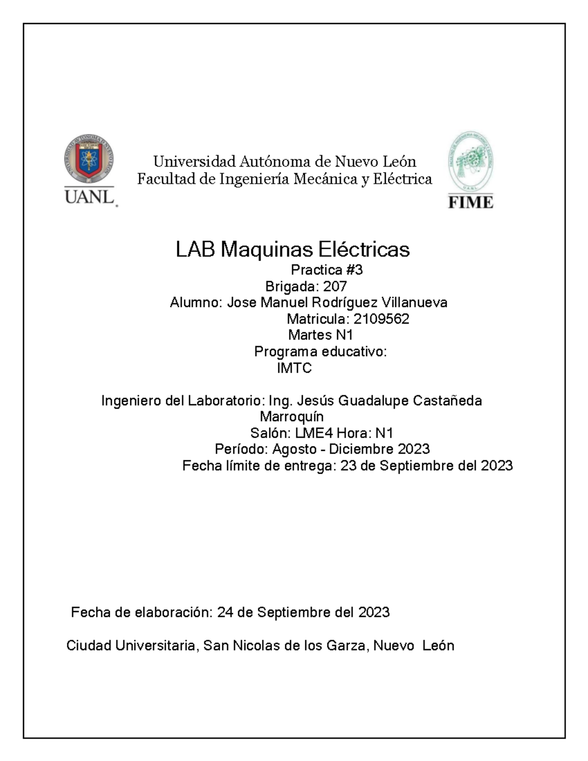 2109562 Practica 3 - Práctica 3 - Universidad AutÛnoma de Nuevo LeÛn ...