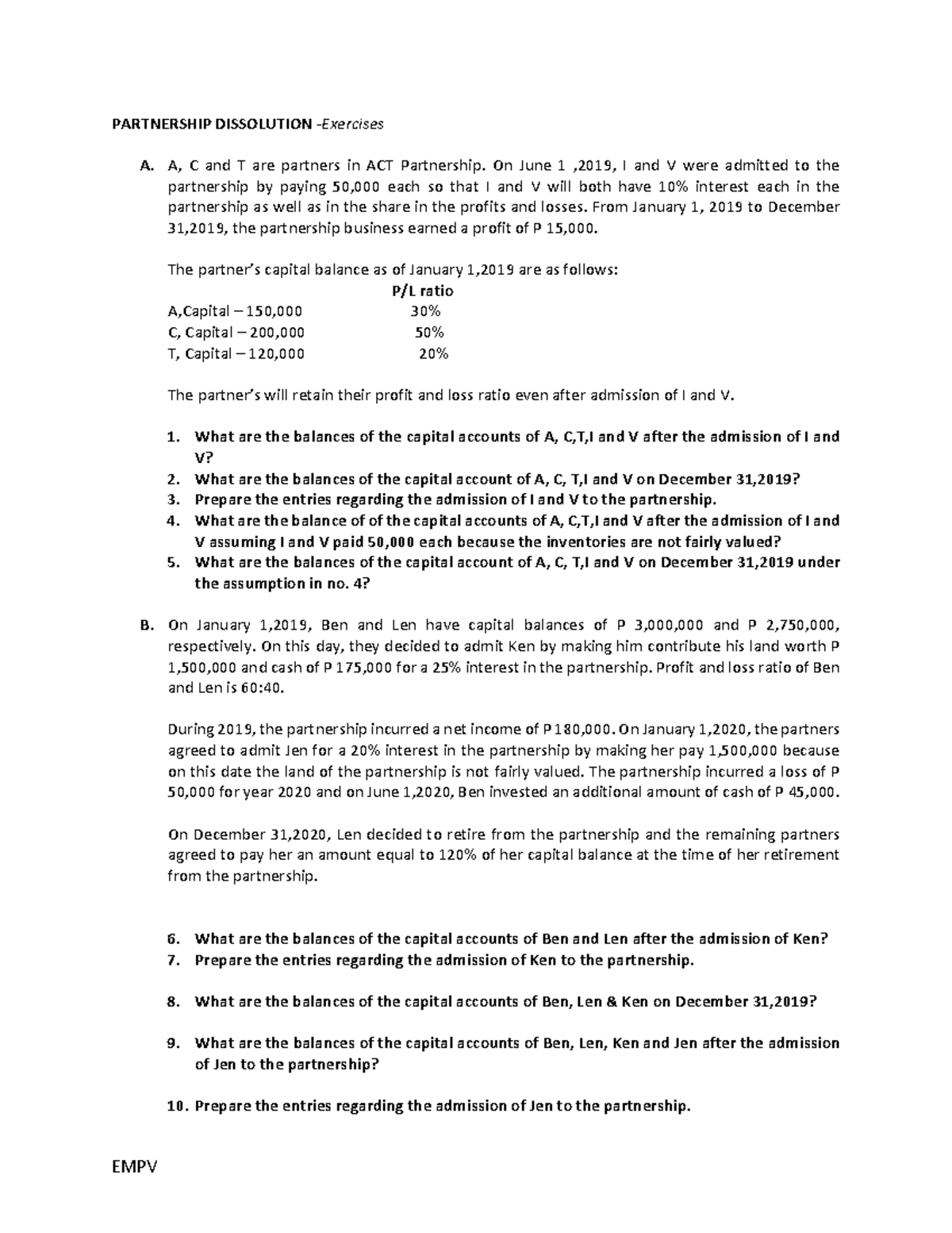 far-disso-exerc-lecture-empv-partnership-dissolution-exercises