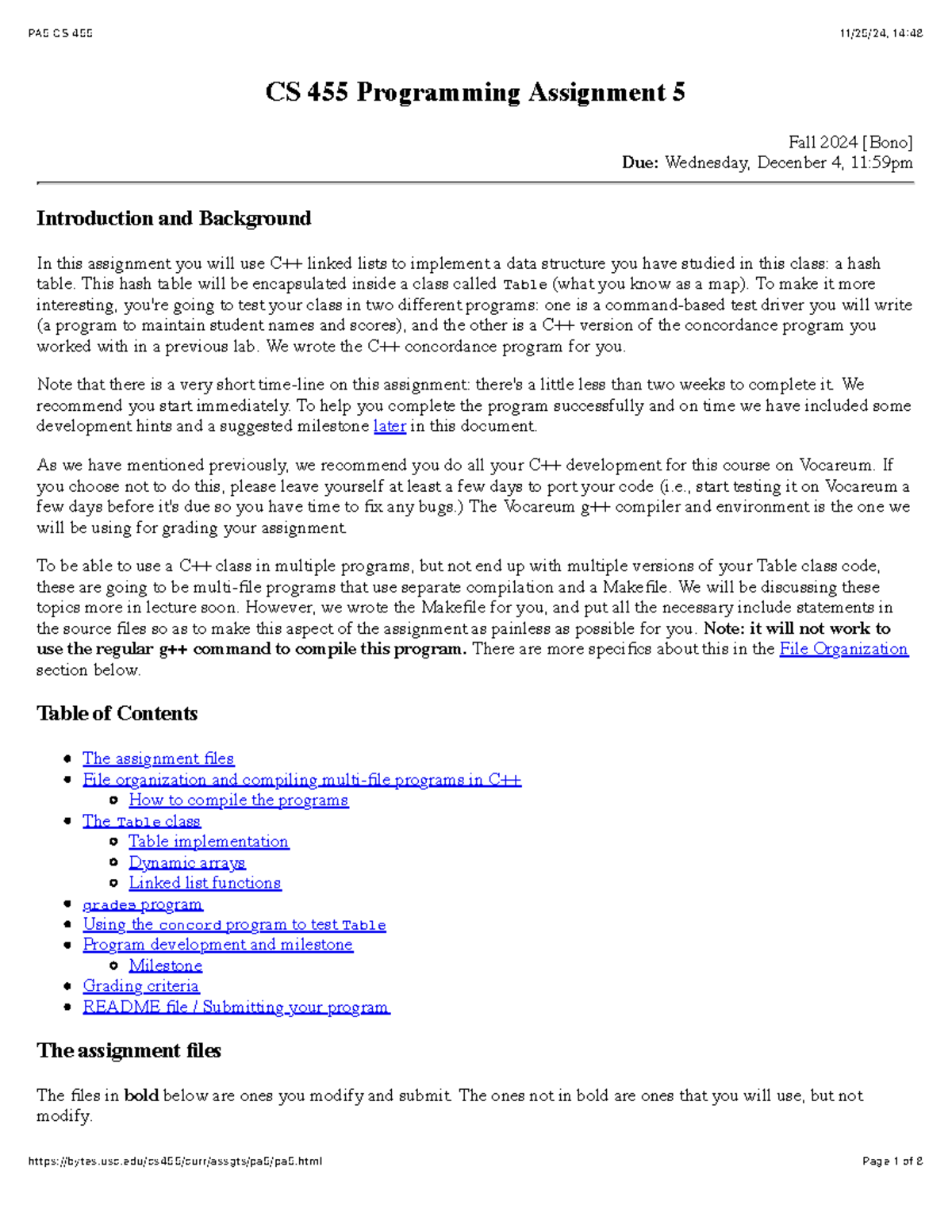 PA5 CS 455 - homework - CS 455 Programming Assignment 5 Fall 2024 [Bono ...