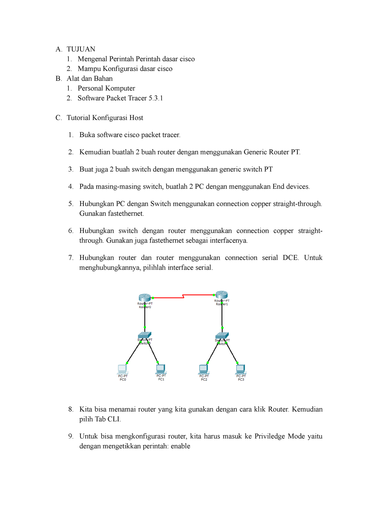 Laporan Jaringan Komputer Cisco Paket Tracer - A. TUJUAN Mengenal ...