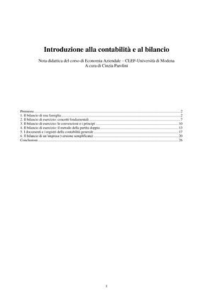 Quaderno esercizi Contabilità Corso di Economia Aziendale - Insegnamento di  ECONOMIA AZIENDALE I - Studocu