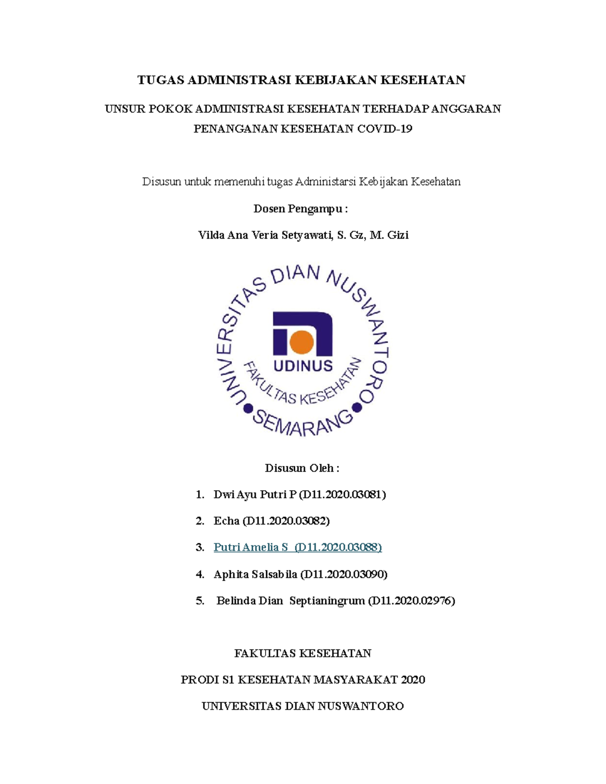 Tugas AKK - Administrasi Kebijakan Kesehatan - TUGAS ADMINISTRASI ...