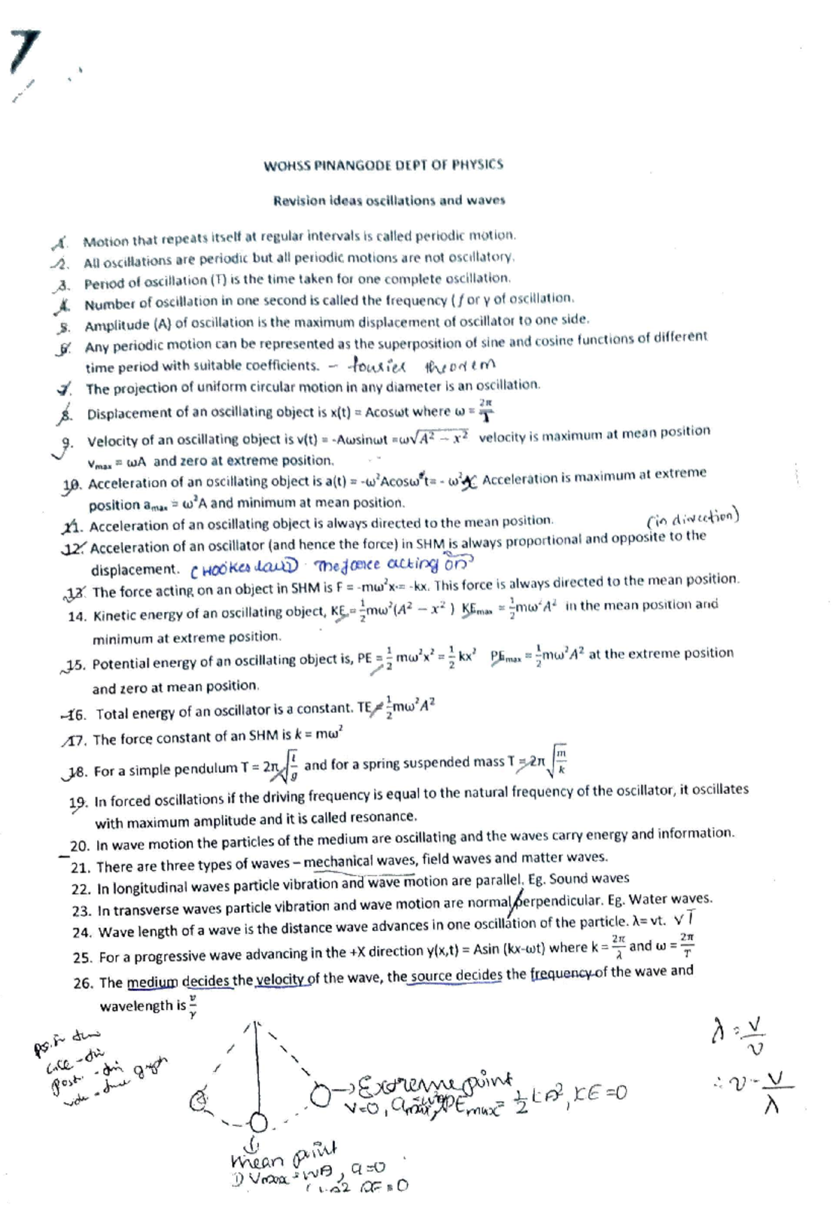 Oscillation and waves physics plus two - Plus two science - Studocu