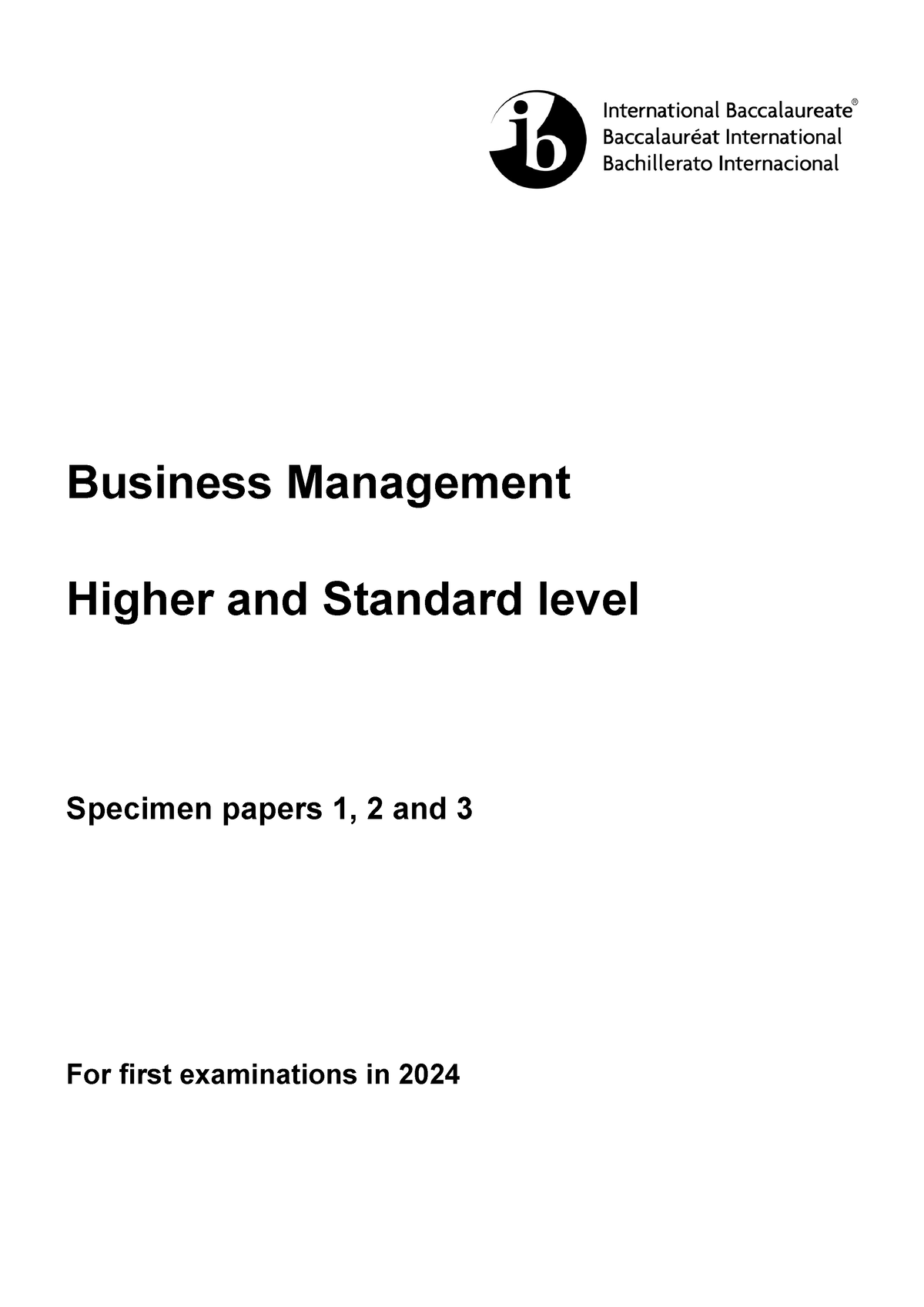 2024 Specimen Exam Example Material For IBDP Business Management   Thumb 1200 1697 