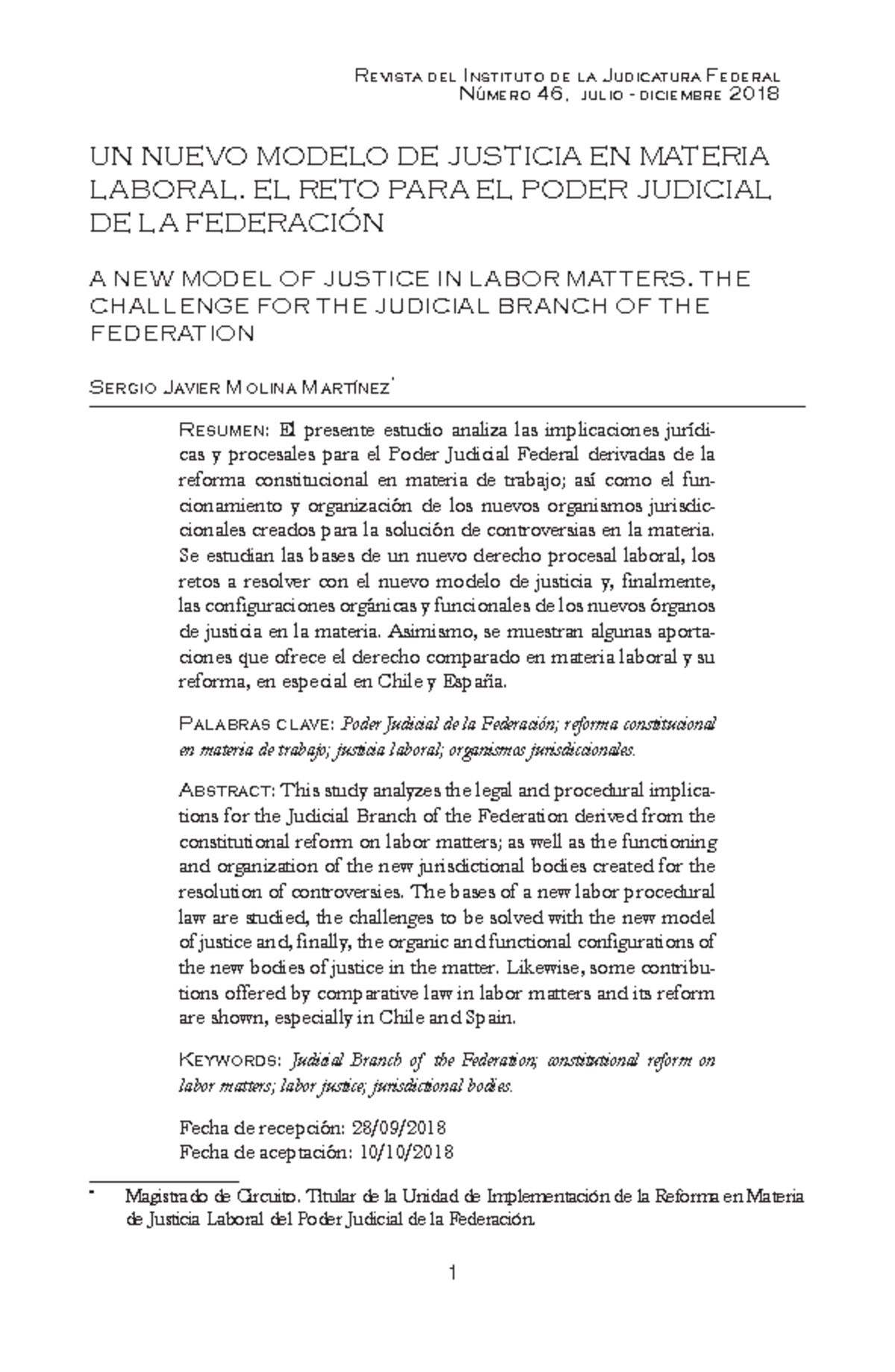 1. Nuevo modelo de justicia en mat laboral. El reto para el PJF ...