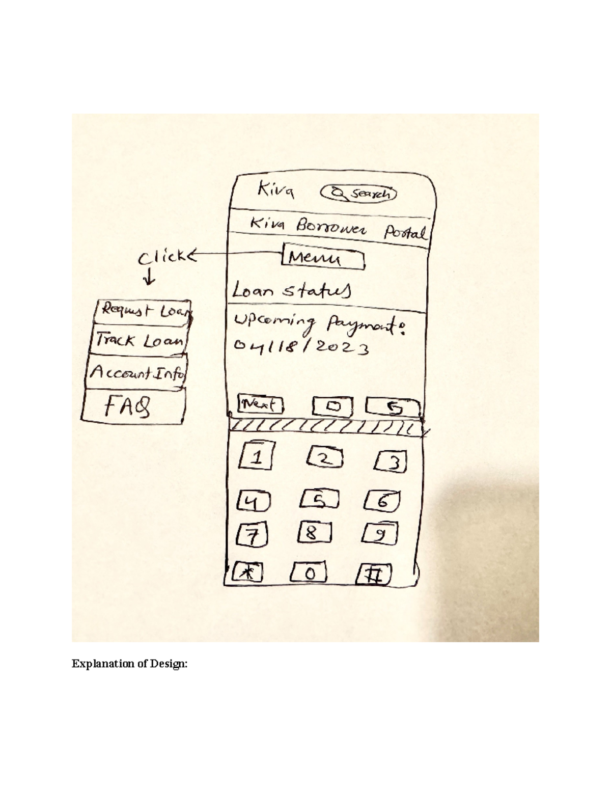 6-1 Milestone Prototype with data - Explanation of Design: The main ...