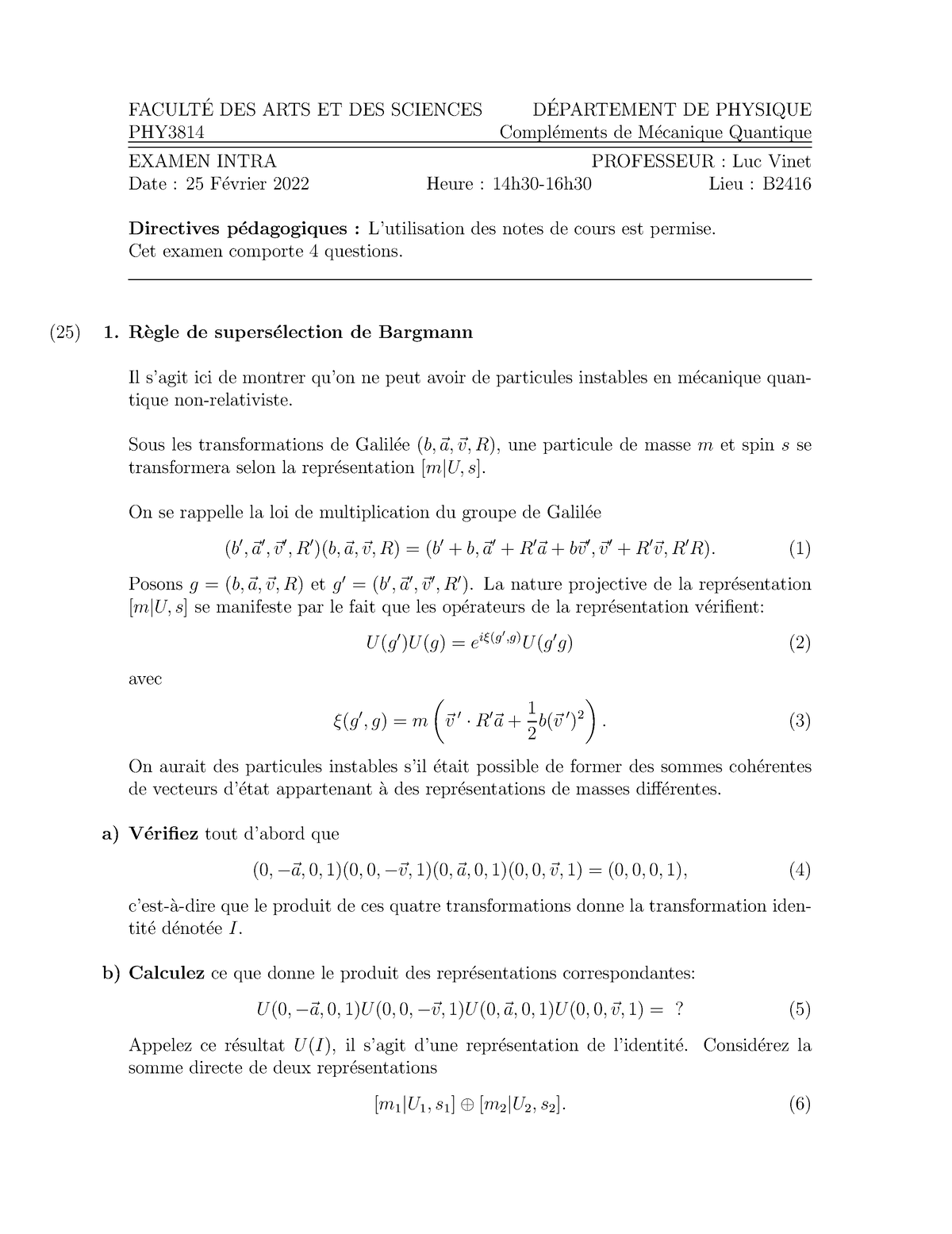 Phy 3814 Intra 2021-2022 - FACULT ́E DES ARTS ET DES SCIENCES D ...