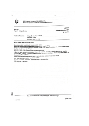 Bgcse SDA Paper 1 2019 Updated - BOTSWANA EXAMINATIONS COUNCIL Botswana ...