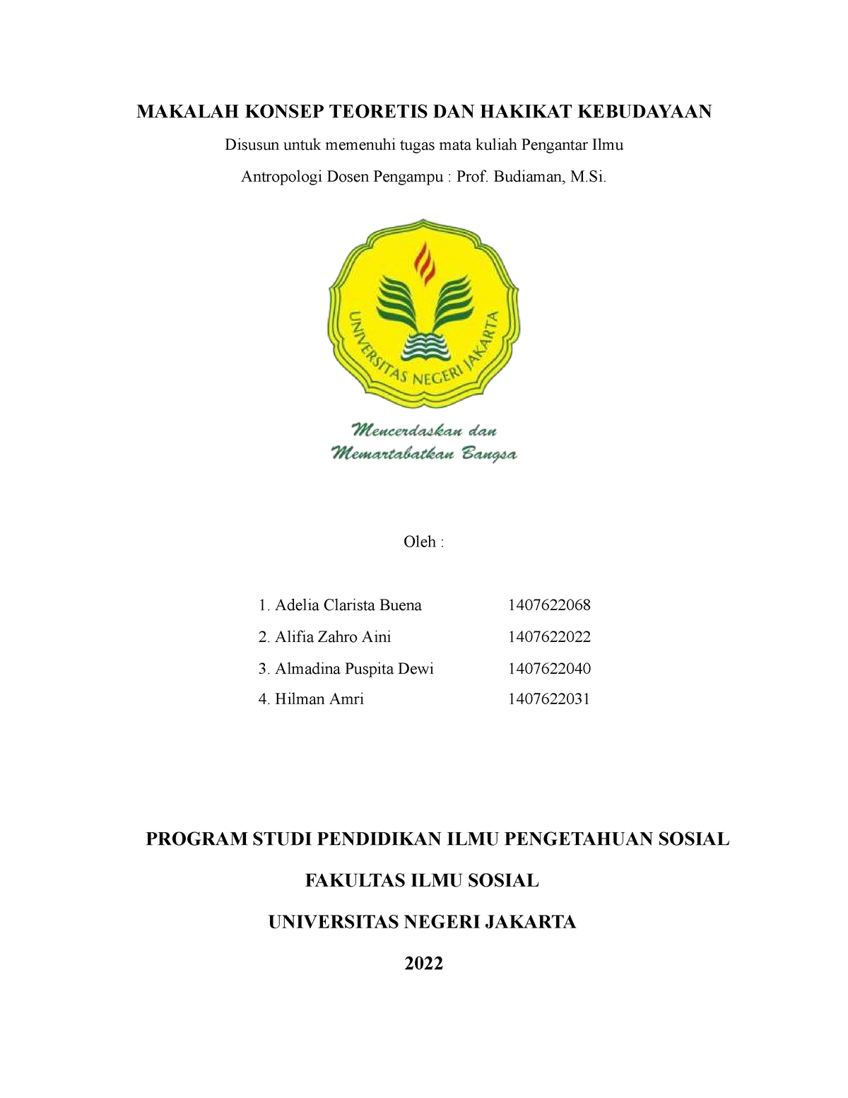 Konsep Teoritis Dan Hakikat Kebudayaan - MAKALAH KONSEP TEORETIS DAN ...