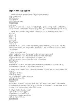 Automotive Engine Design MCQ (Multiple Choice Questions) - Sanfoundry