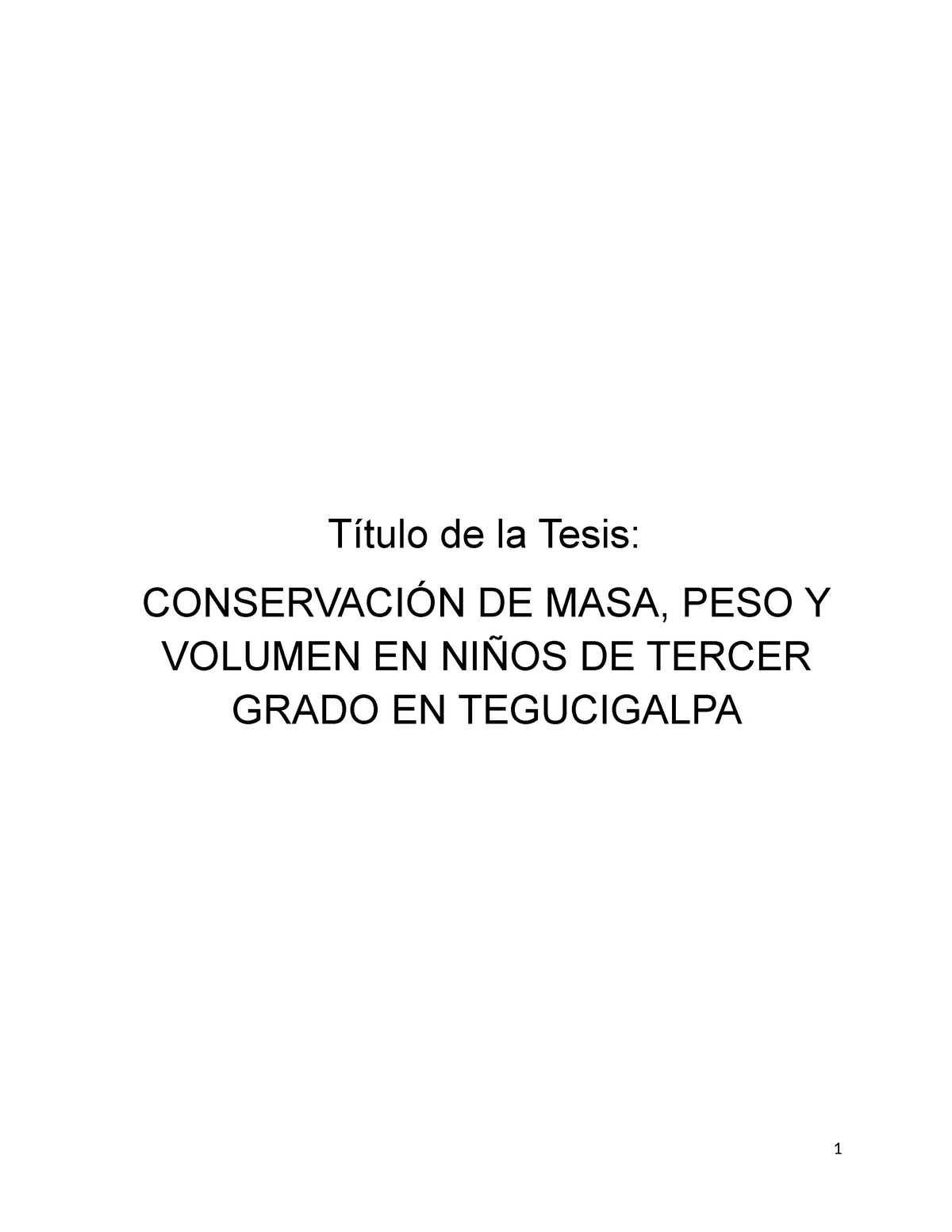 Conservacion de masa peso y volumen en ninos de tercer grado en