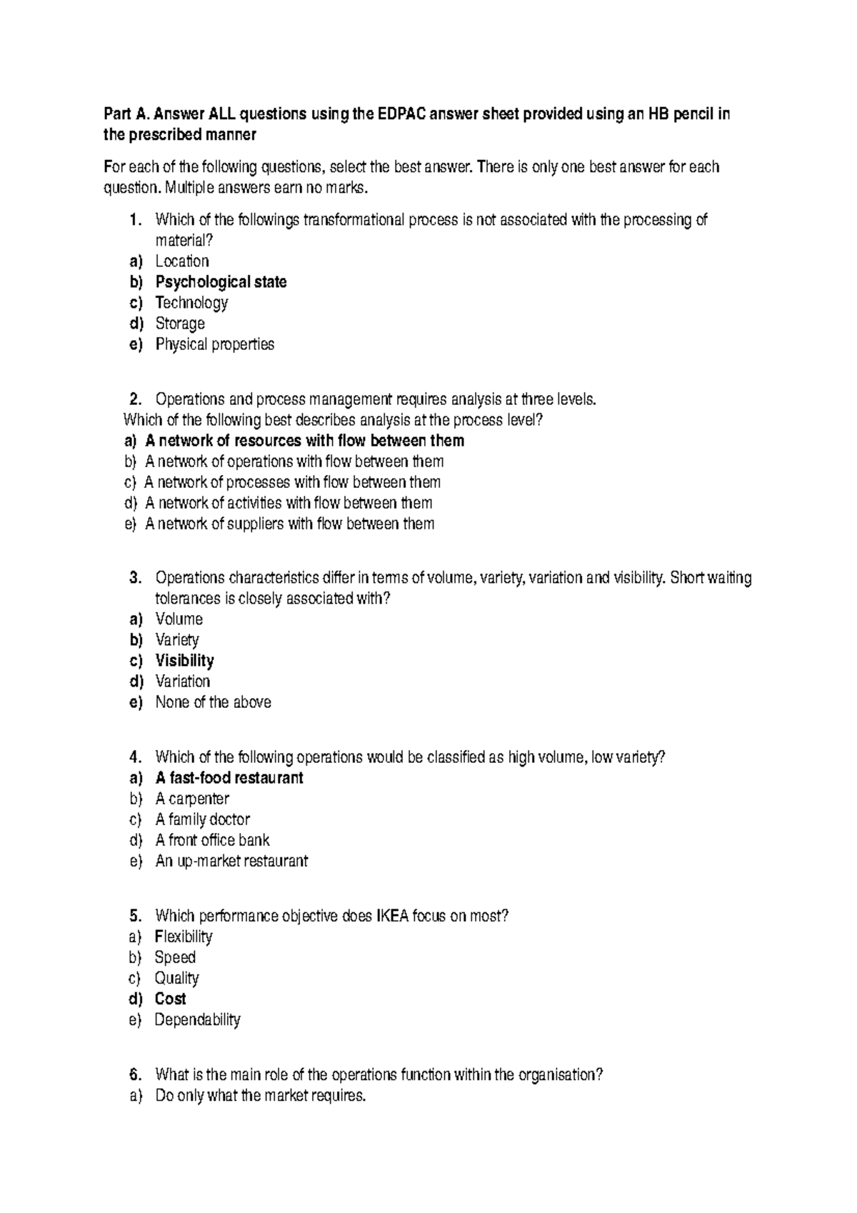 Exam 16 May 2017, answers - Part A. Answer ALL questions using the ...