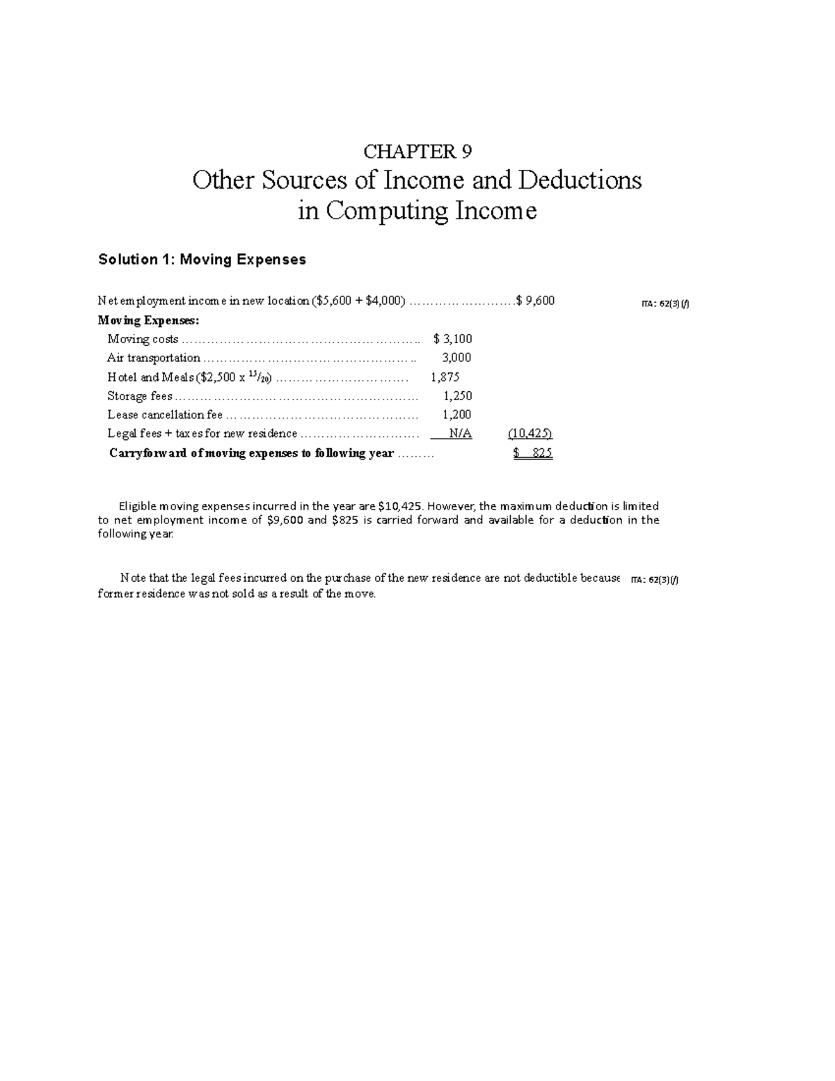 Chapter 9 - CHAPTER 9 Other Sources of Income and Deductions in ...