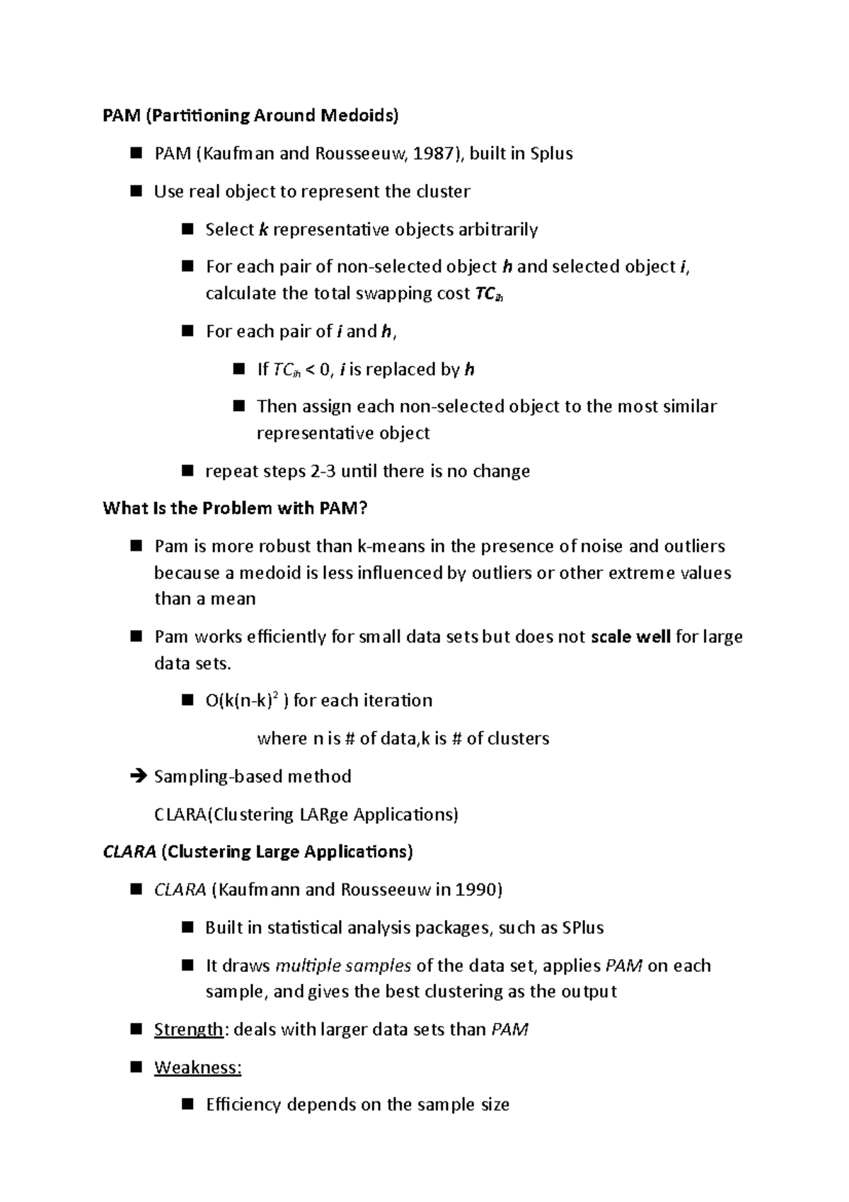 Clustering Algorithms for Data Analysis - PAM (Partitioning Around ...