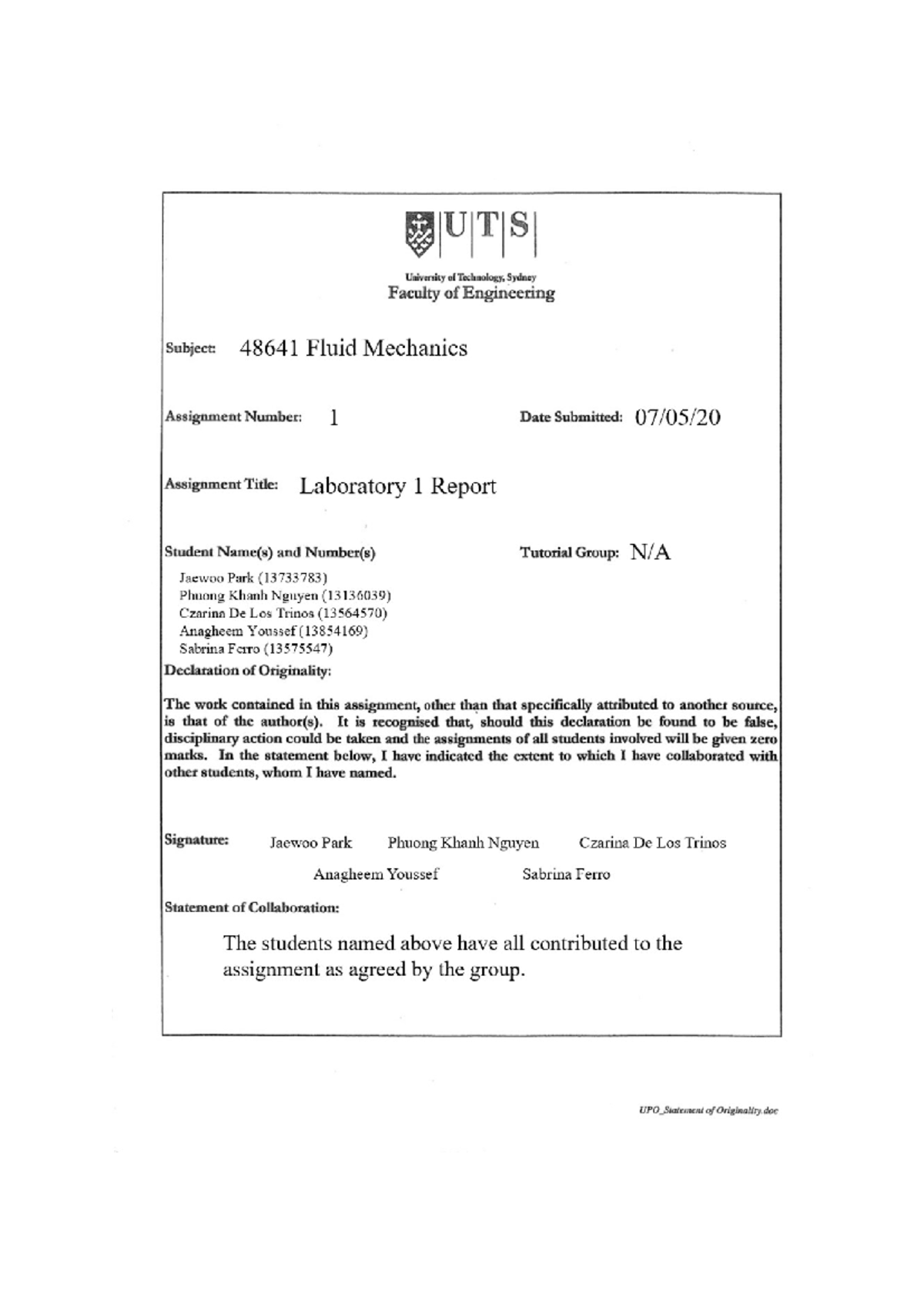 Lab1 Pipe Flow Final Version Lab1 Pipe Flow Report Jaewoo Park
