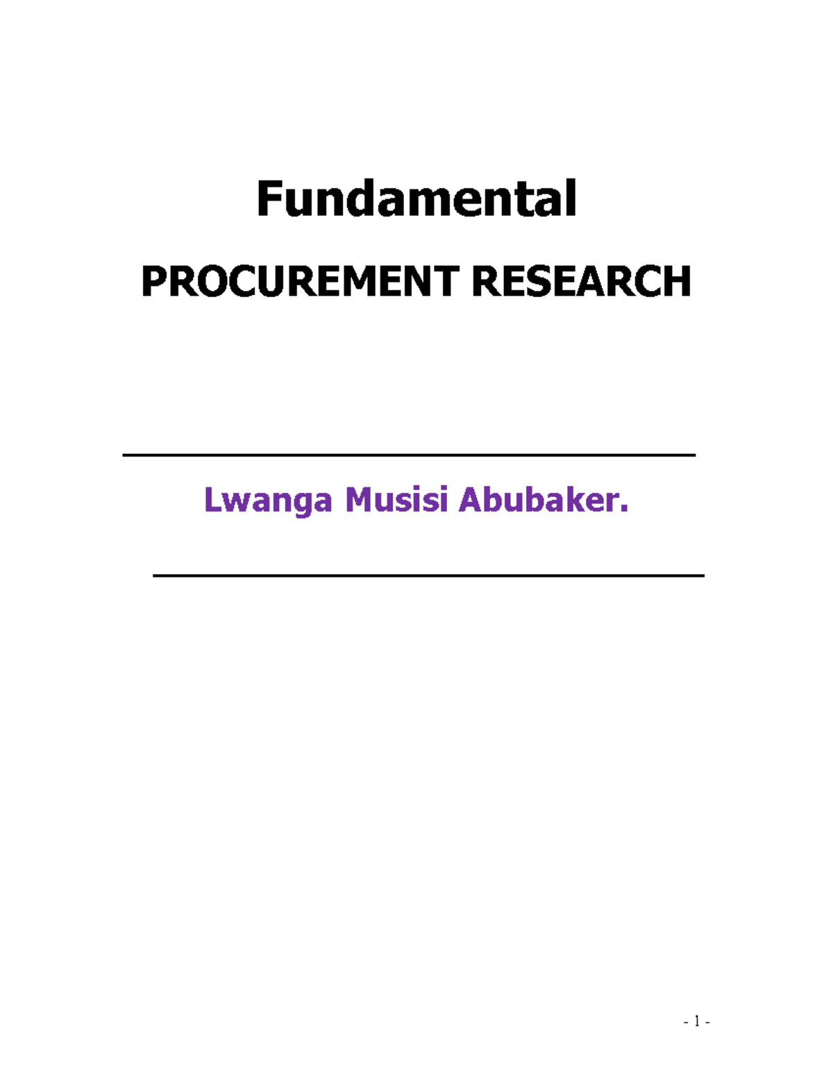 Procurement Research Edit - International trade and transactions - NU ...