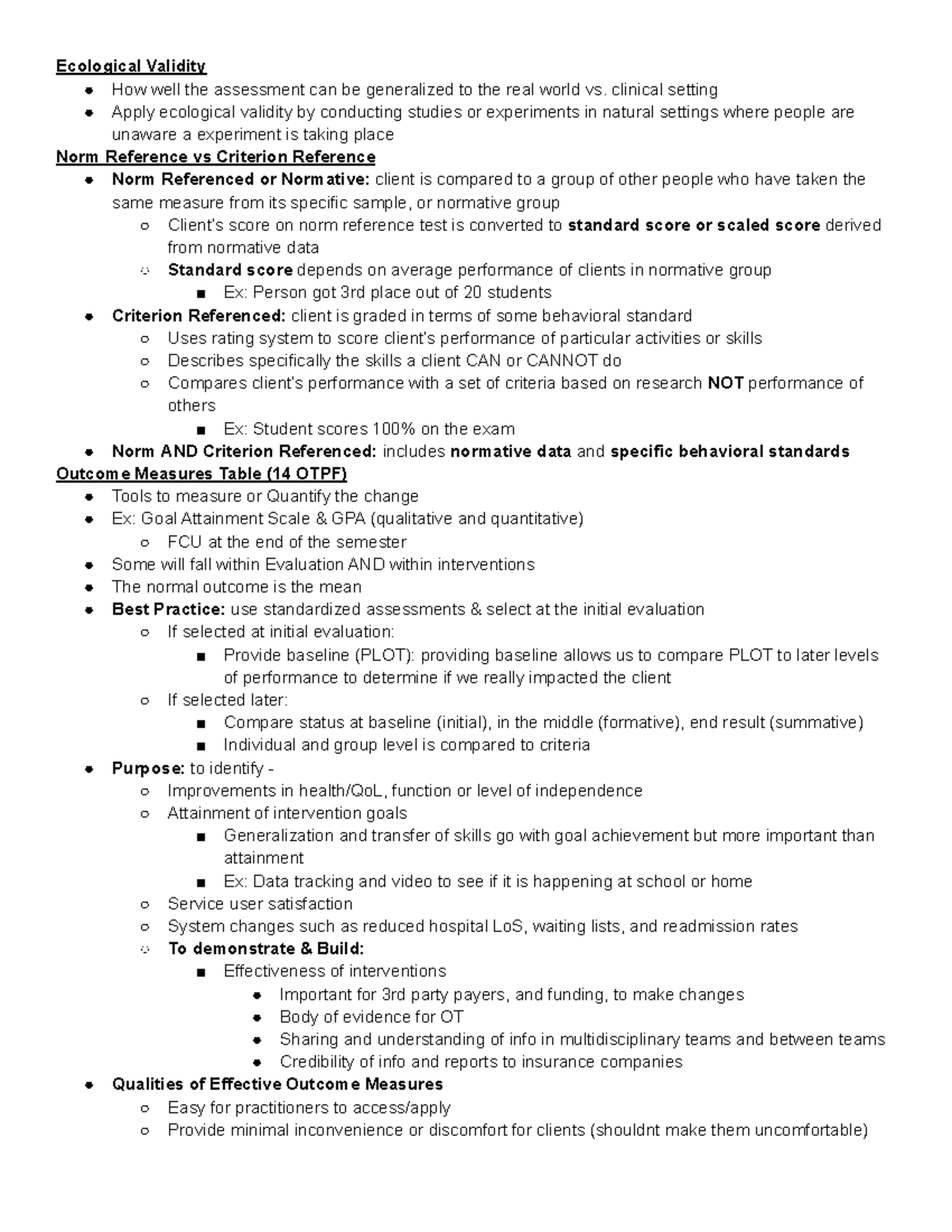 O assessments) - Dr. Gantman - Ecological Validity How well the ...