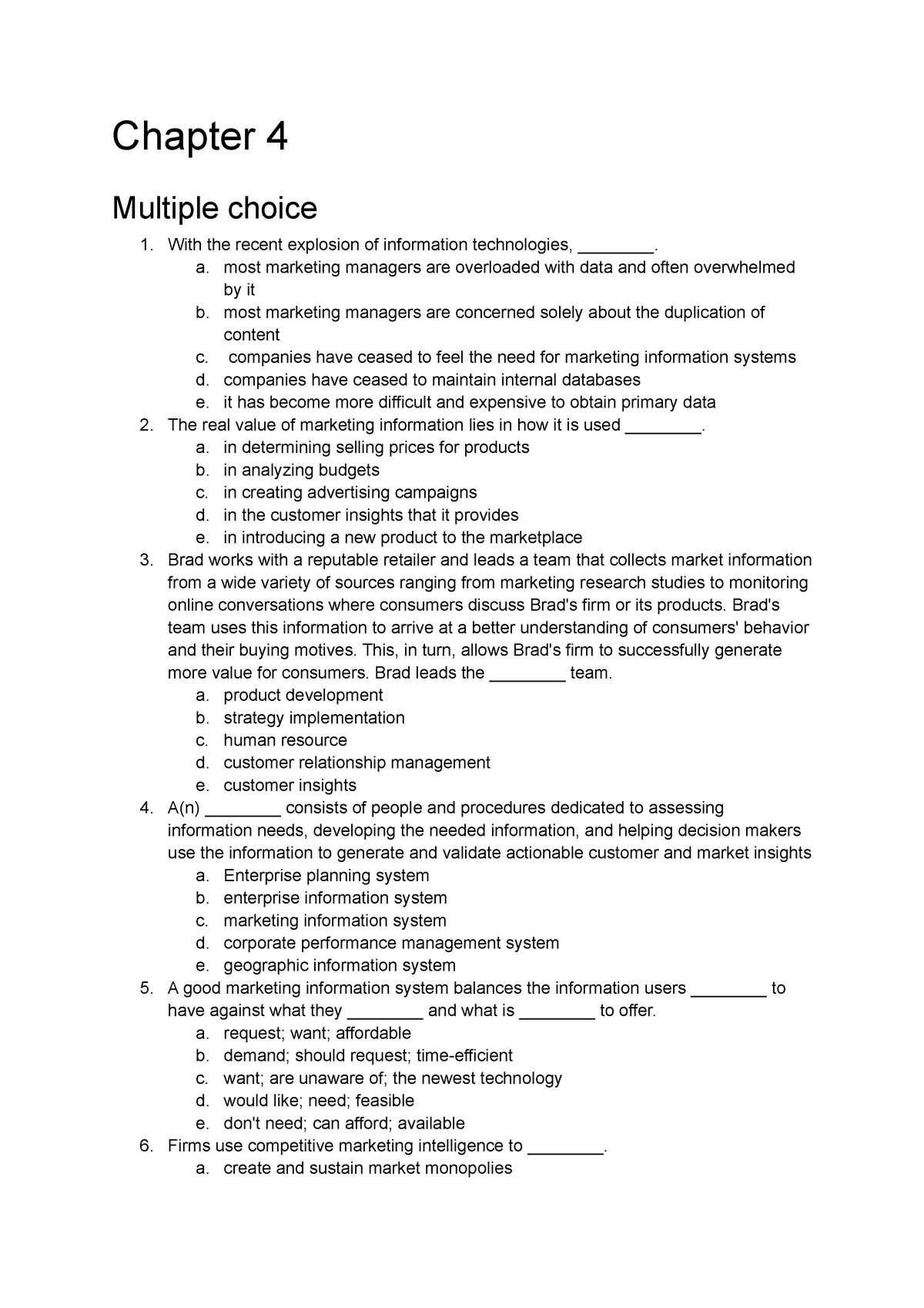 Chapter 4-practice For Final Test-multiple Choice And Concept ...