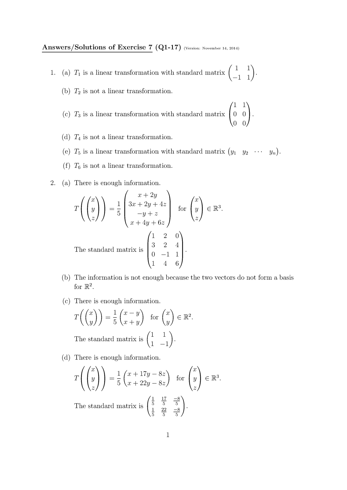 Exercise 7Ans(Textbook Exercise) - Answers/Solutions Of Exercise 7(Q1 ...