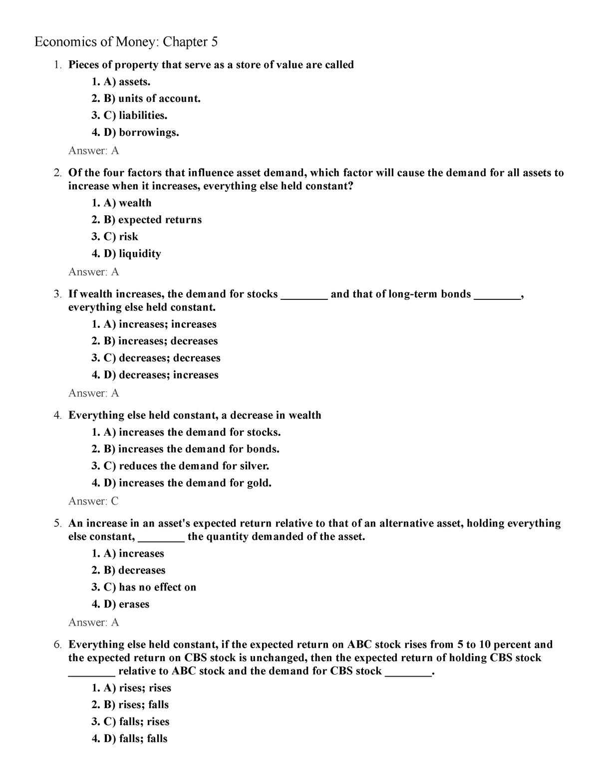 Print Economics Of Money Chapter 5 Flashcards - Easy Notecards - 1. 2 ...