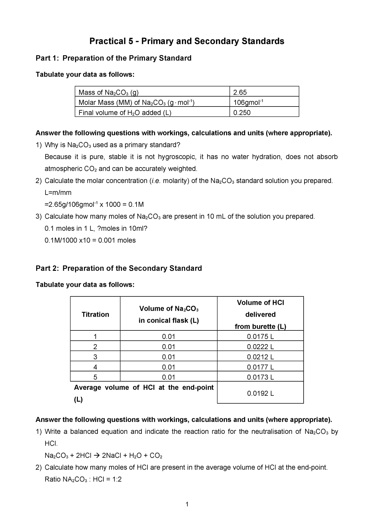 Practical 5 - Chemistry CH101 - NUI Galway - StuDocu