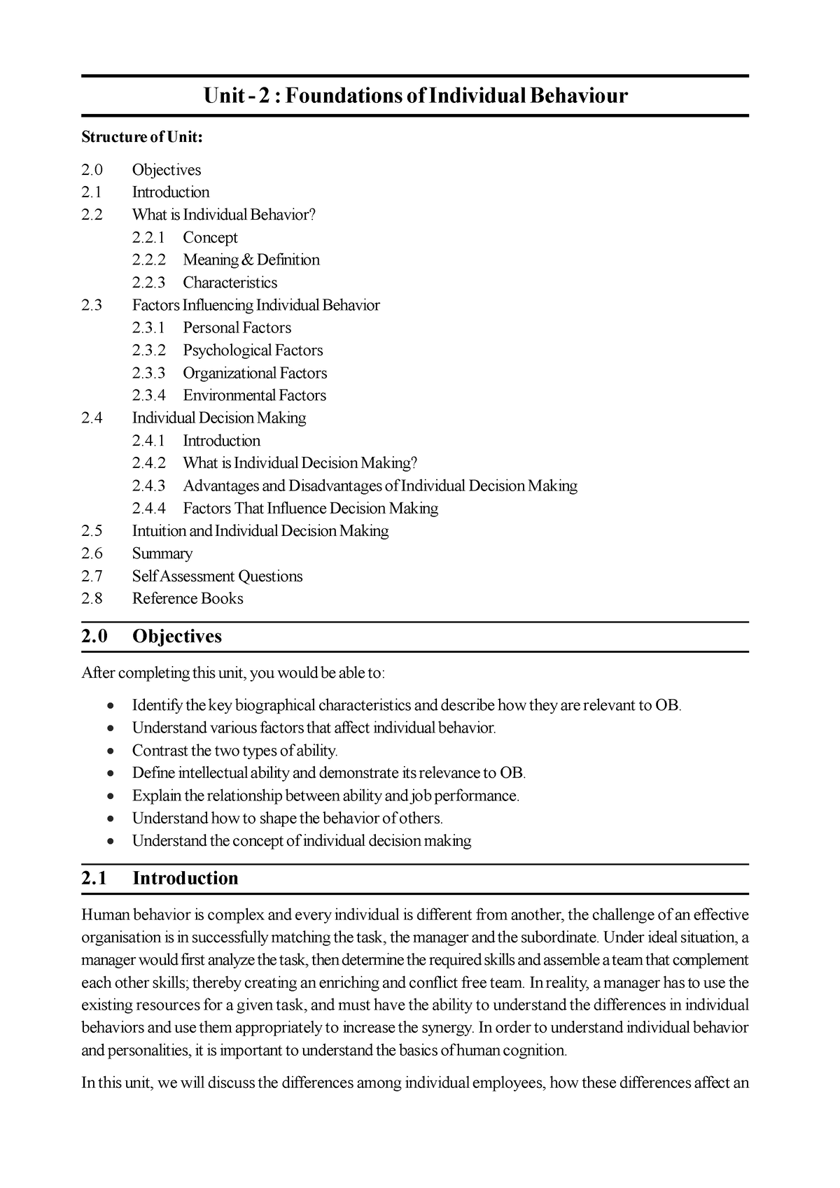 case study individual behavior