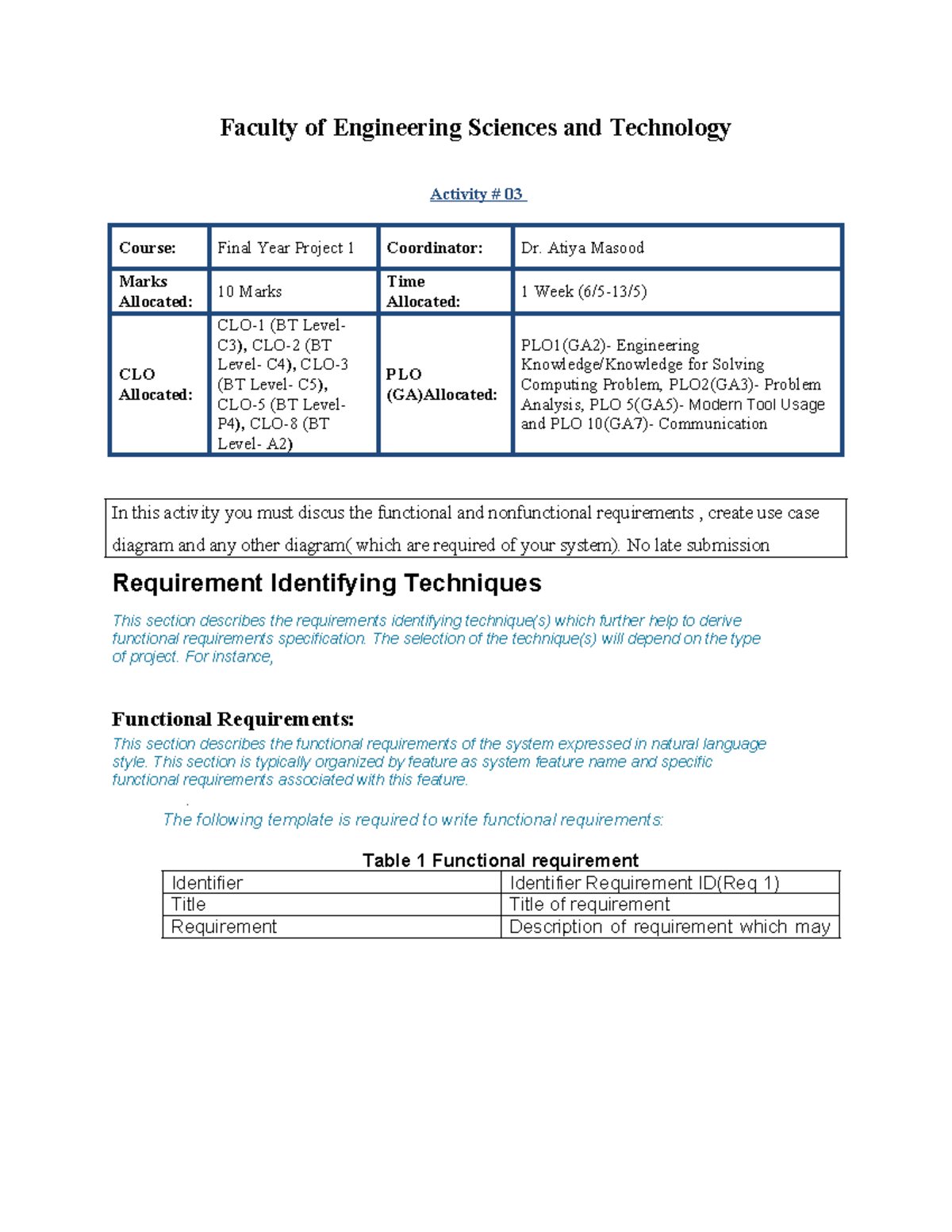 Activity 3 - Tfarg - Faculty of Engineering Sciences and Technology ...