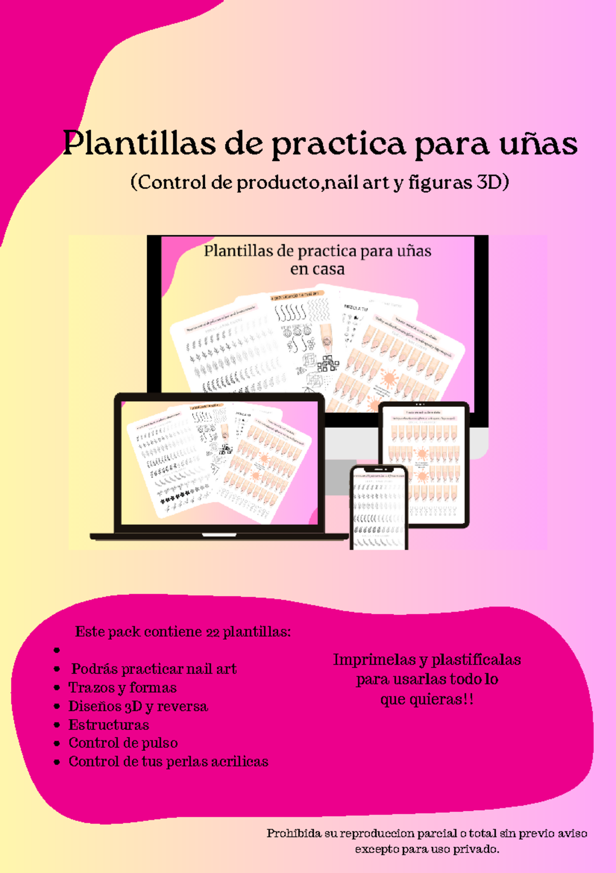 Plantillas De Pract Plantillas De Practica Para U As Control De Producto Nail Art Y