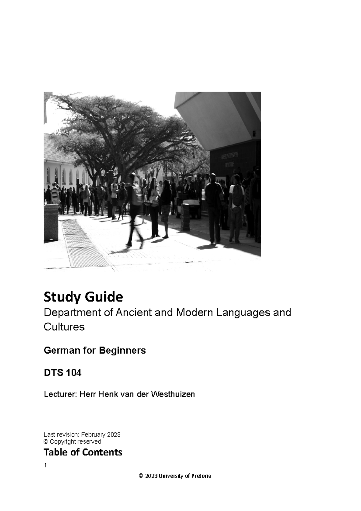 DTS 104 study guide 2023 - Study Guide Department of Ancient and Modern ...