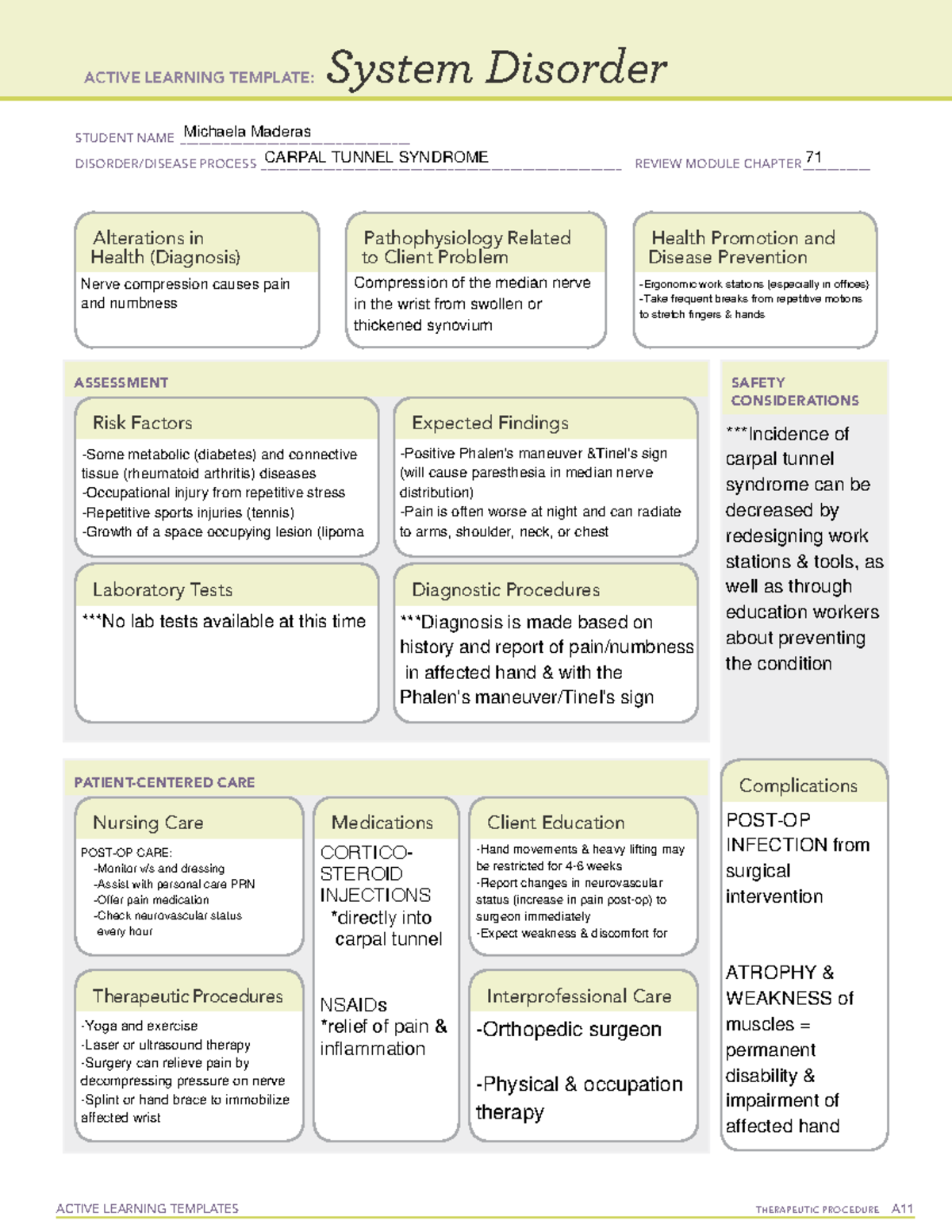 Carpal Tunnel Syndrome - ACTIVE LEARNING TEMPLATES THERAPEUTIC ...