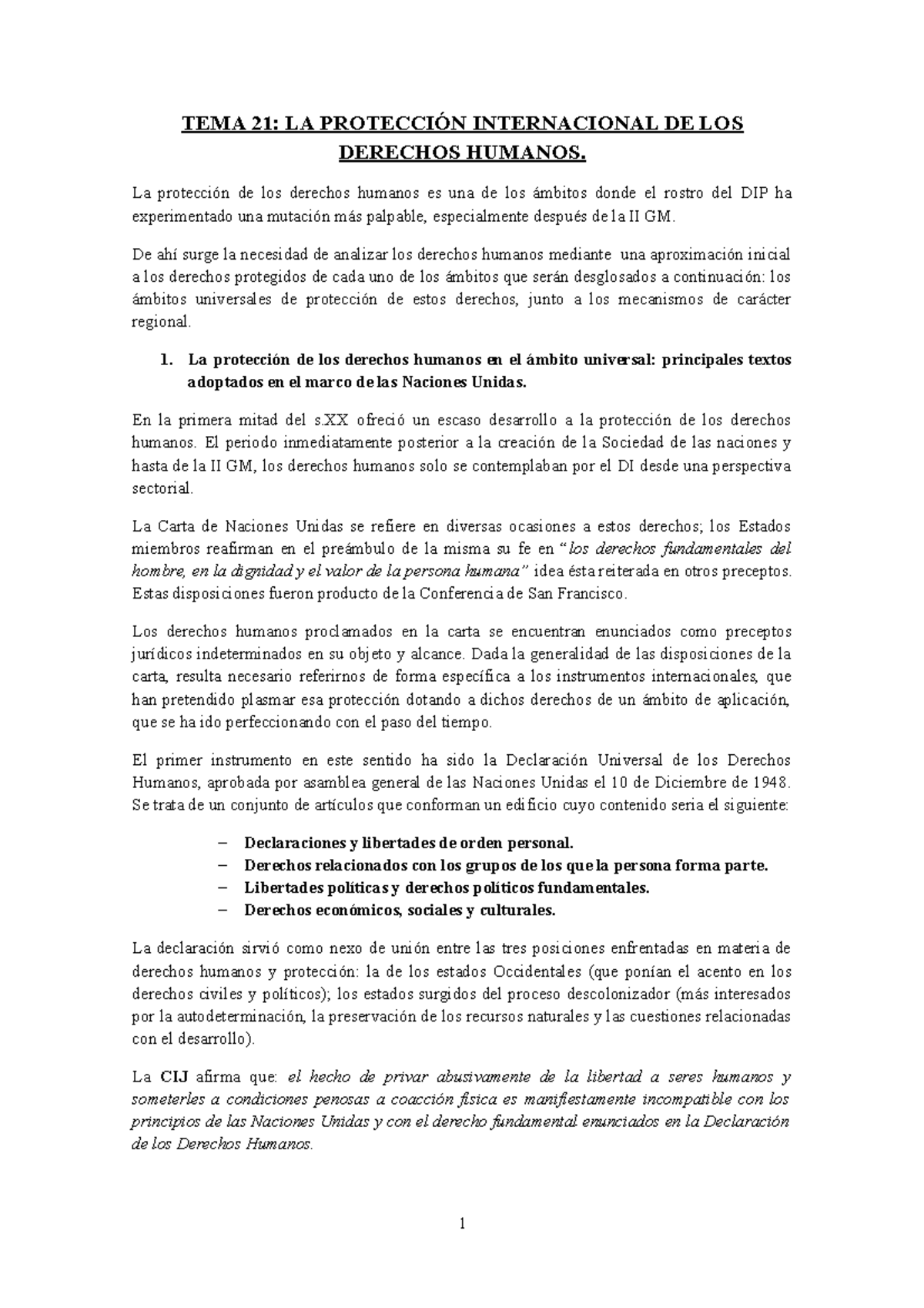 Tema 21 inter - TEMA 21: LA PROTECCIÓN INTERNACIONAL DE LOS DERECHOS ...