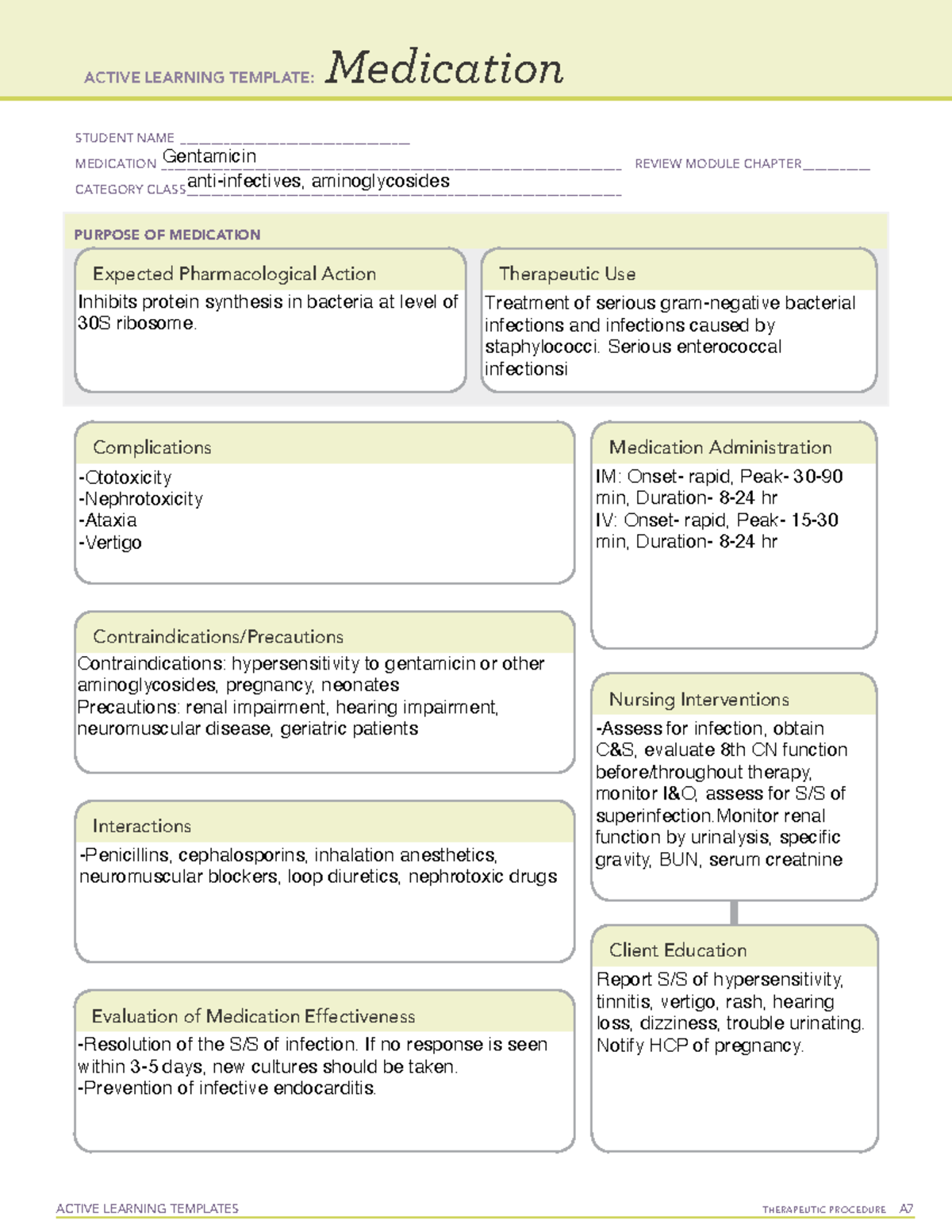 Gentamicin Template Active Learning Templates Medicat vrogue.co