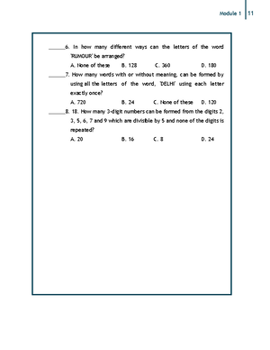 Module 1 - Lesson 1 Basics Of Counting Lesson 2 The Permutation Rule ...