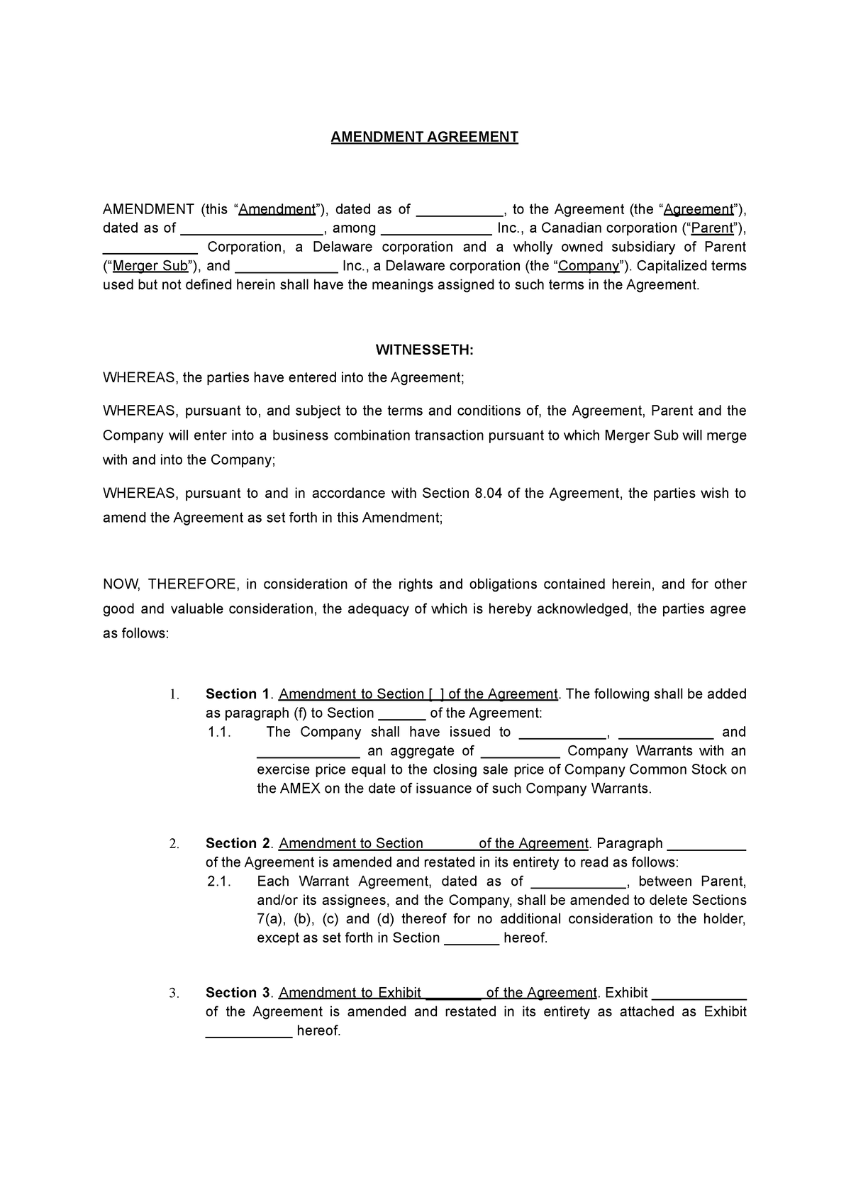 assignment of agreement amendment