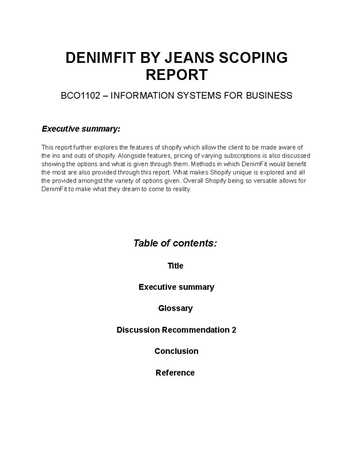 Description of the System Recommendation 2 - DENIMFIT BY JEANS SCOPING ...