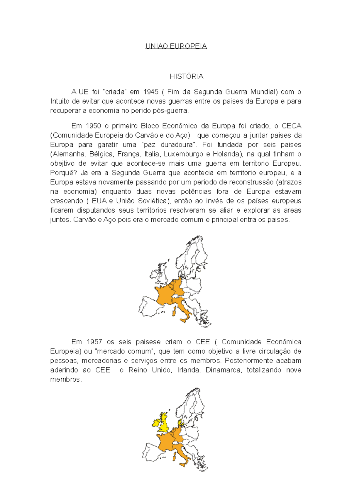 Uniao Europeia - Pesquisa sobre a criação da União Européia e suas ...