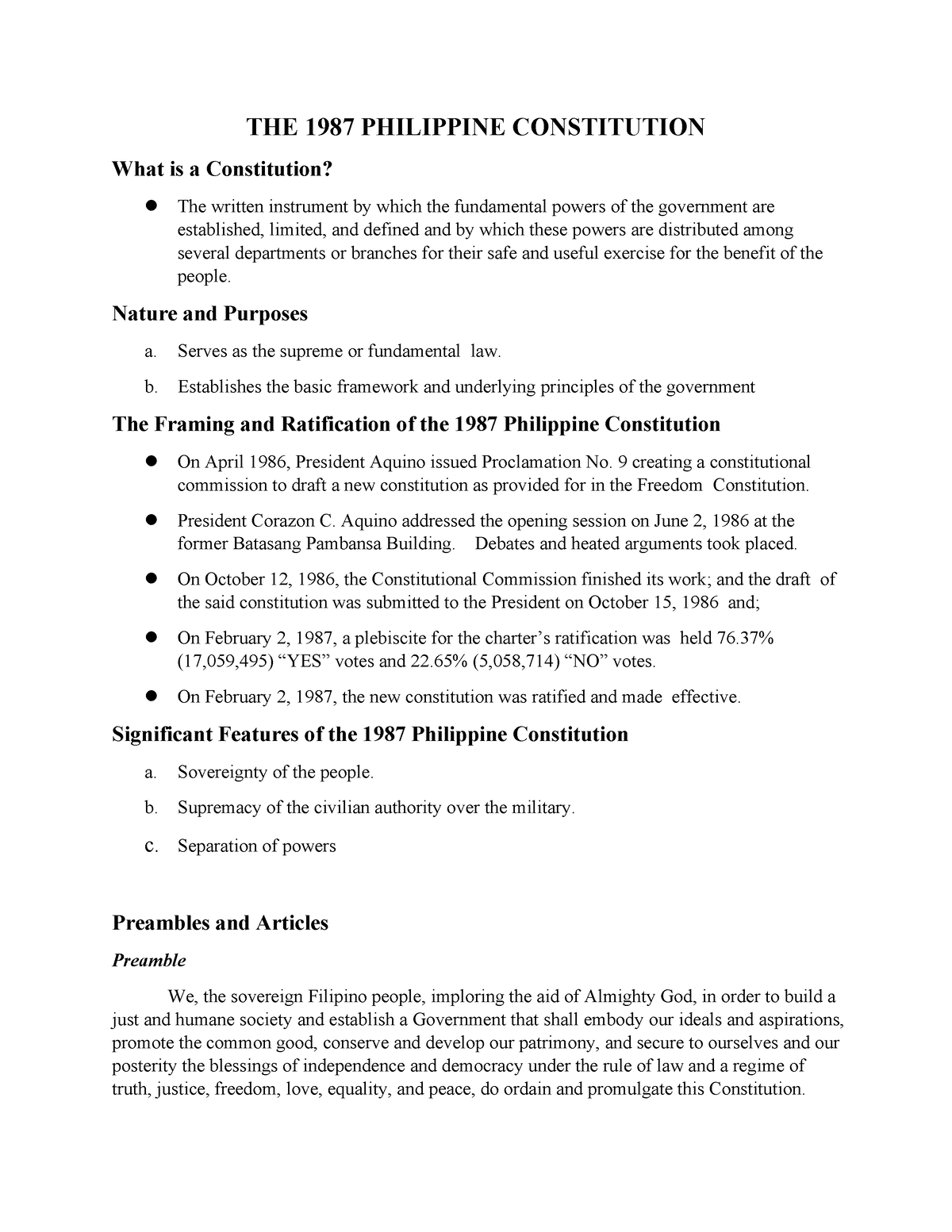 1987 philippine constitution essay brainly