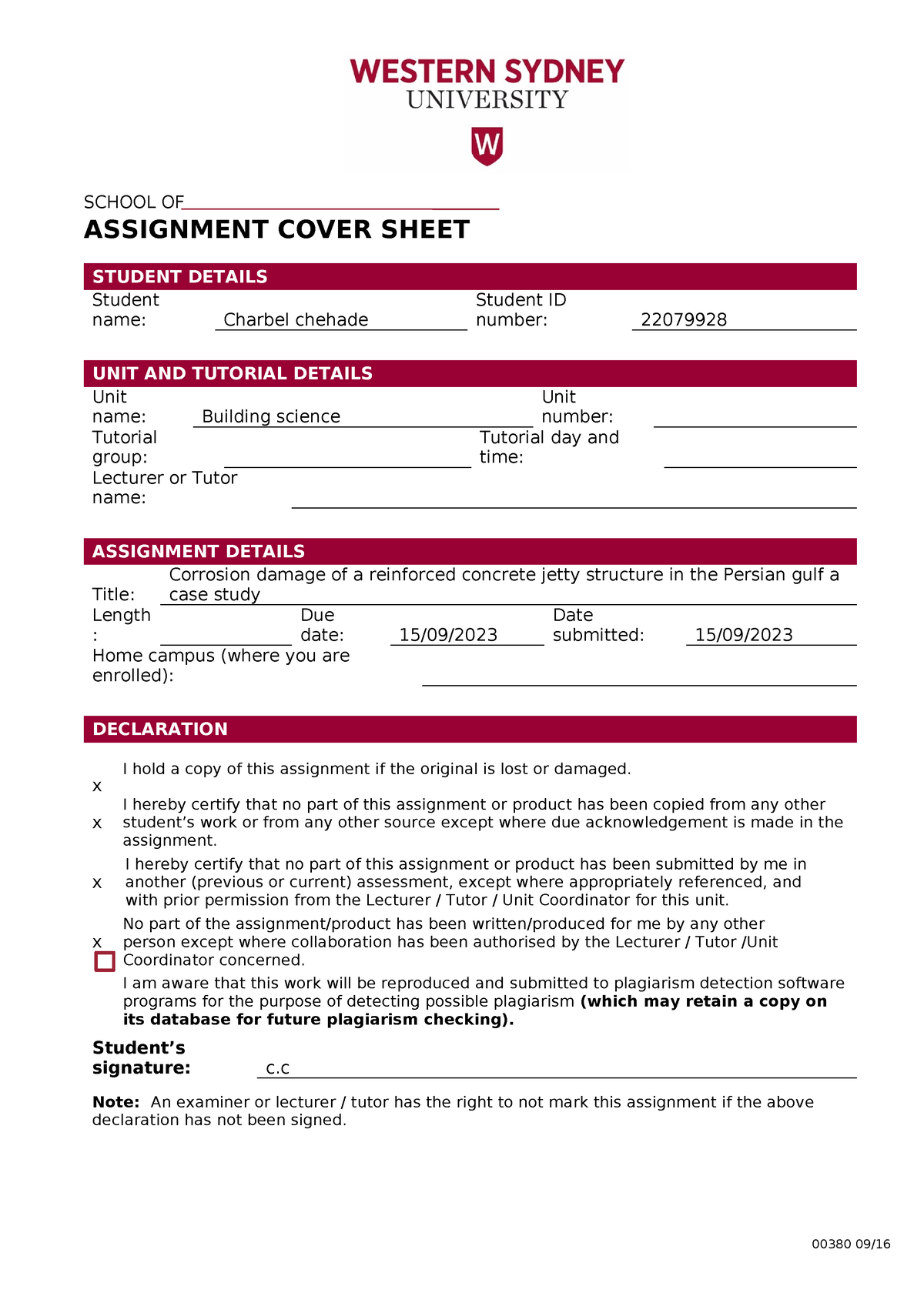 dkit assignment cover sheet