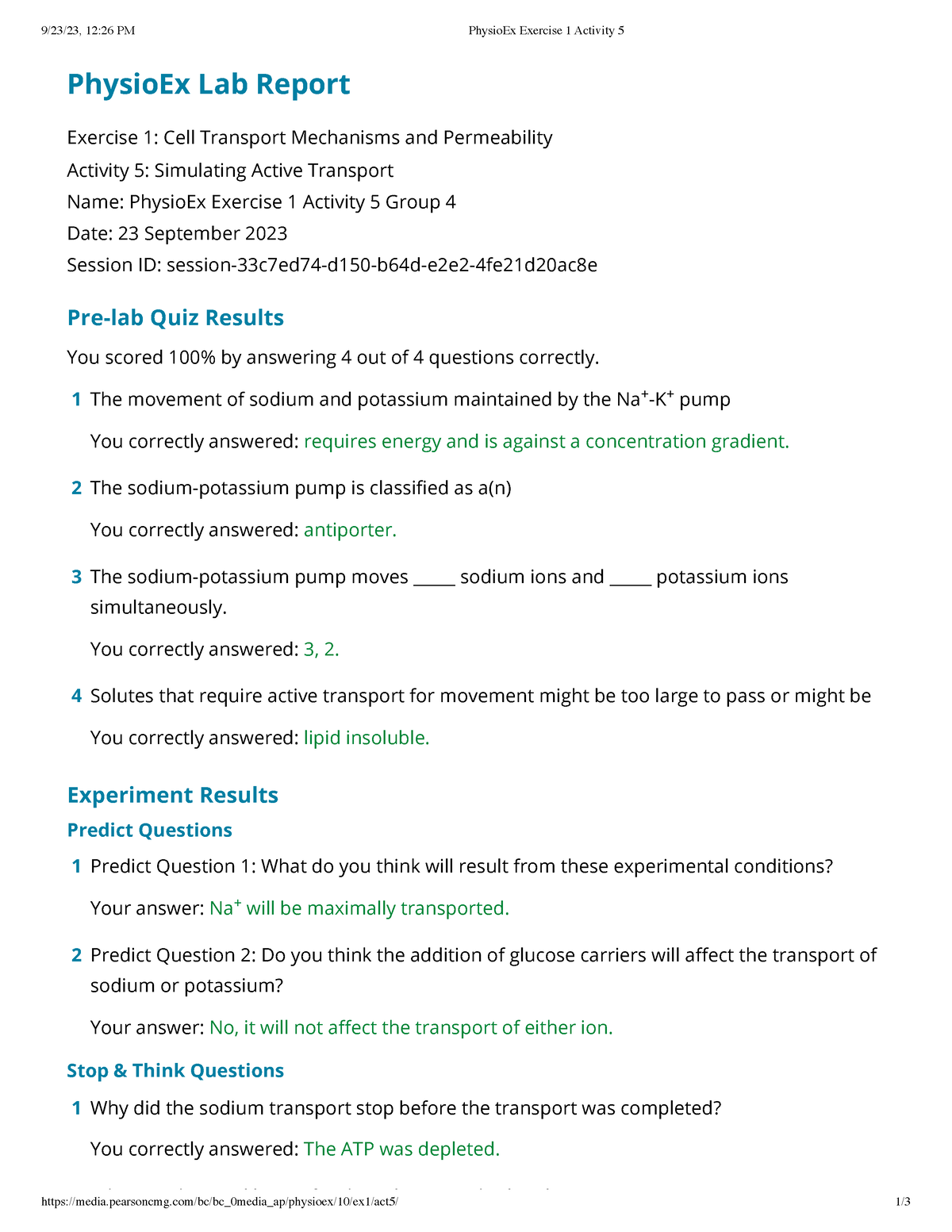 PhysioEx Act. 1 - 9/23/23, 12:26 PM PhysioEx Exercise 1 Activity 5 ...