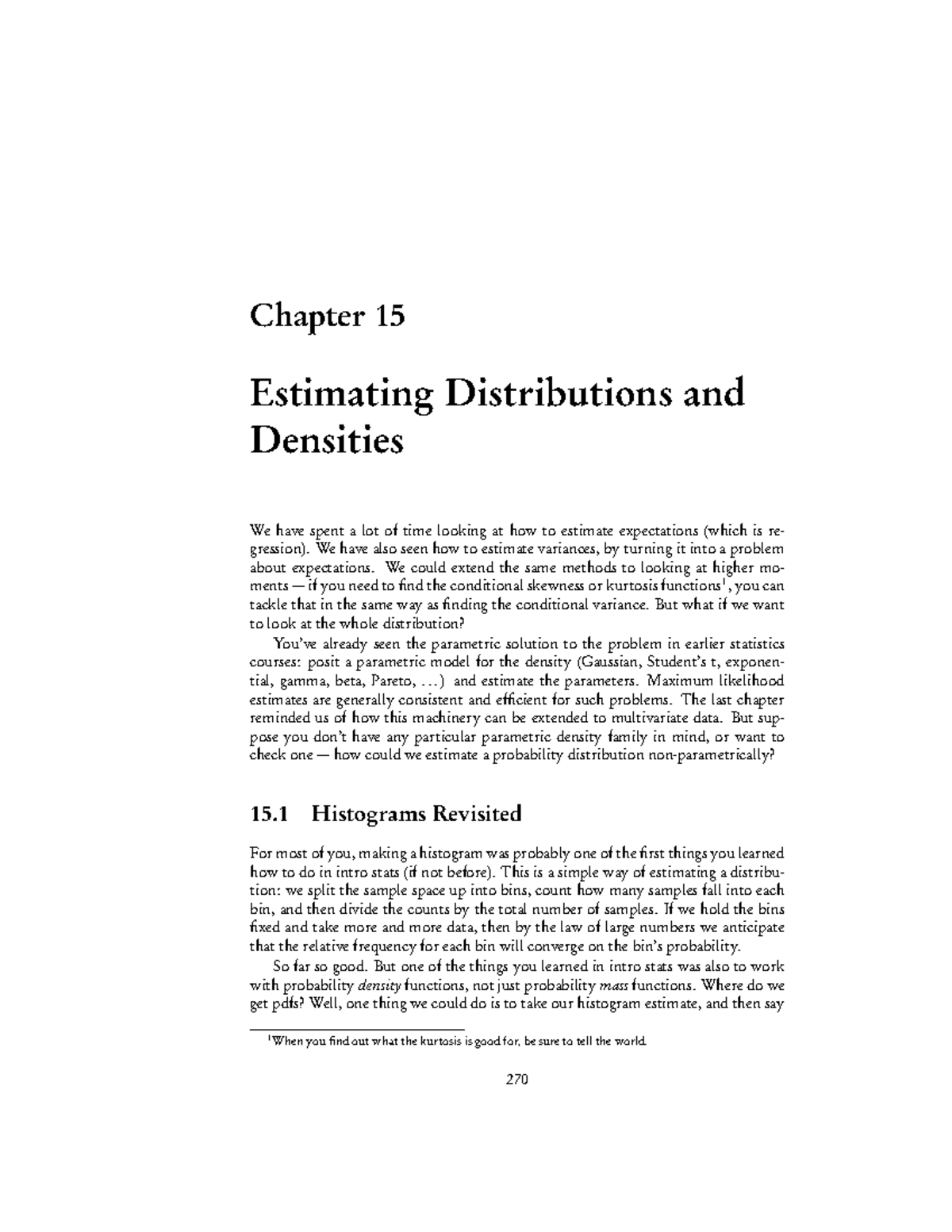 Ch15 - practice questions - Chapter 15 Estimating Distributions and ...