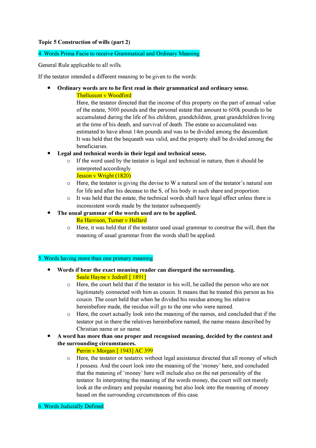 5 Construction of wills (Part 2) - Topic 5 Construction of wills (part ...