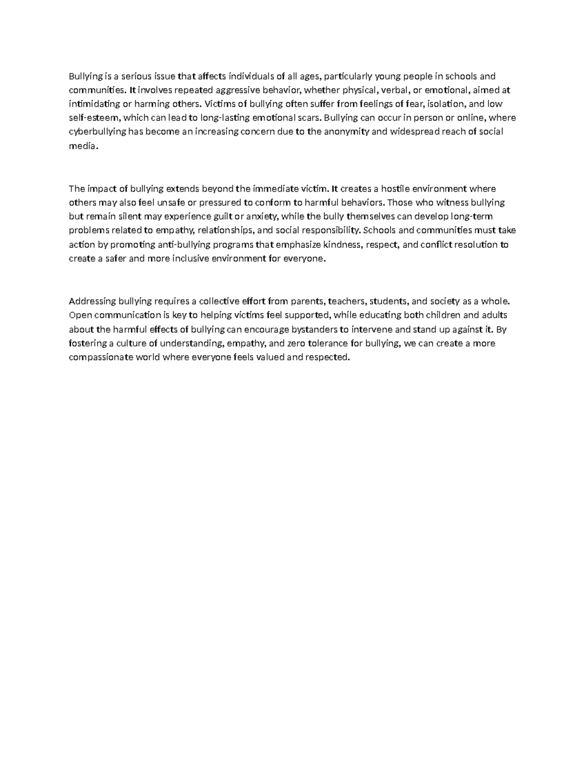Bullying - It involves repeated aggressive behavior, whether physical ...