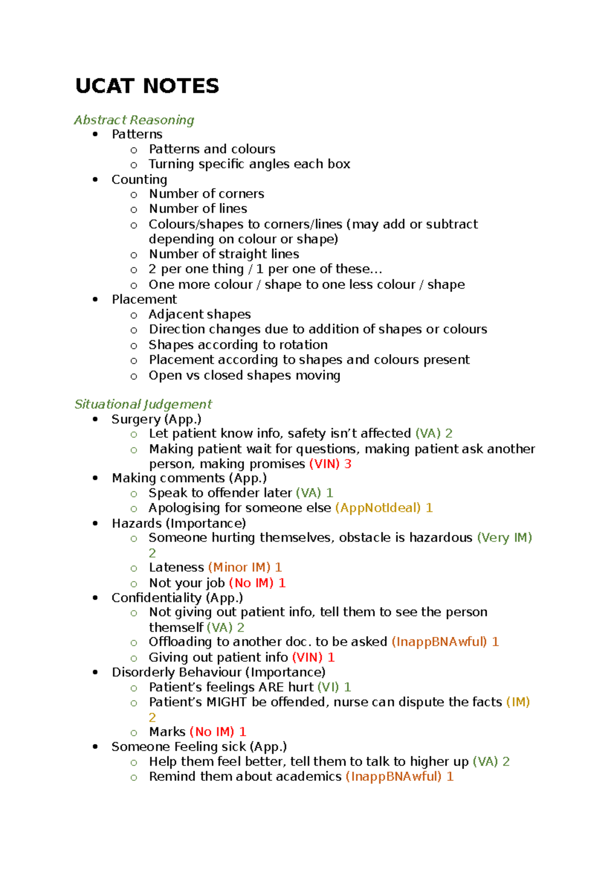 UCAT Extra Notes For The Ucat - UCAT NOTES Abstract Reasoning Patterns ...