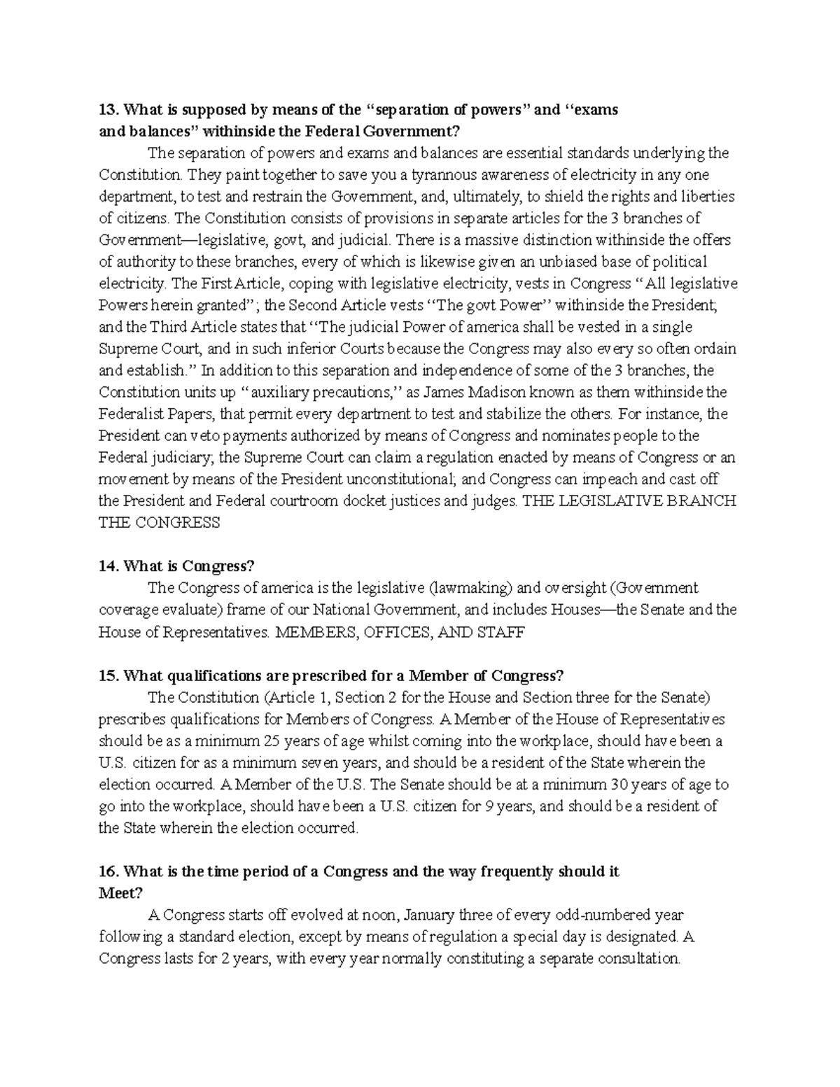 Government notes #2 - 13. What is supposed by means of the 88separation ...